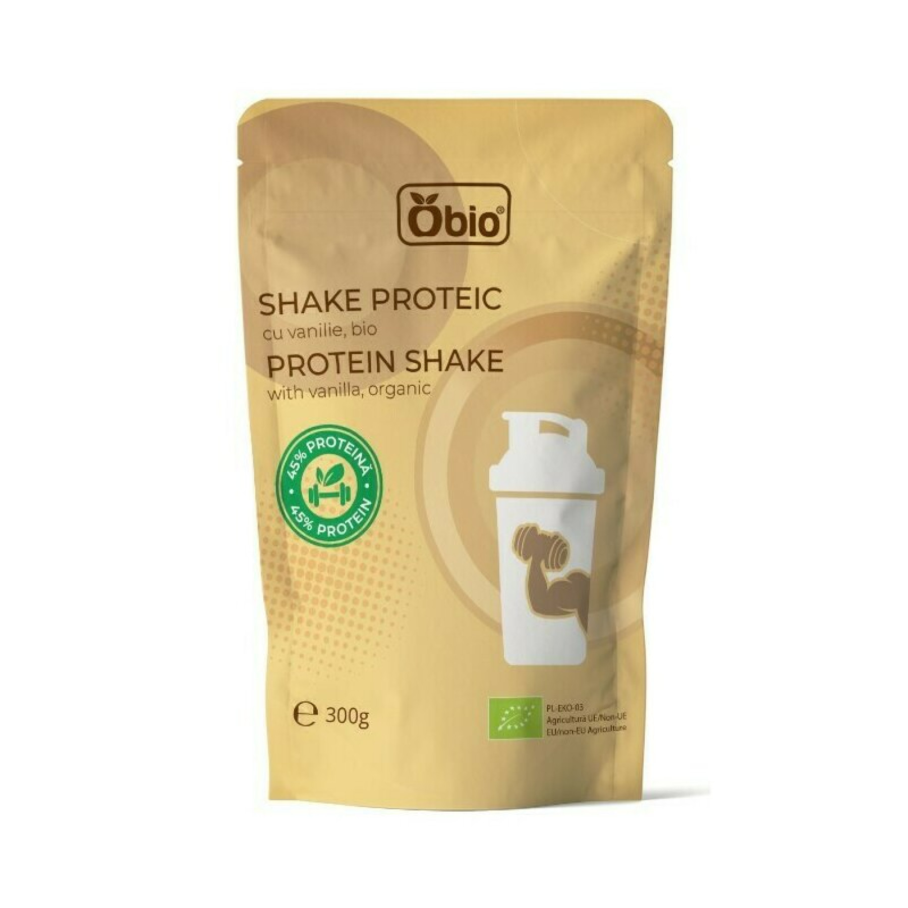 Shake proteic cu vanilie bio 300g Obio PRET REDUS