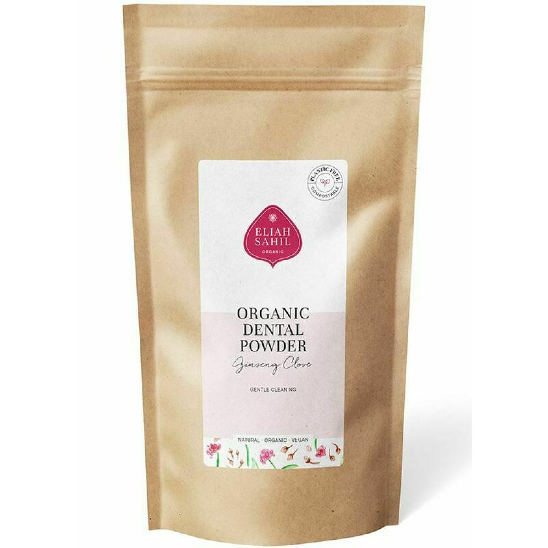 Pudra cu ginseng si cuisoare pentru curatarea dintilor bio 200g refill Eliah Sahil