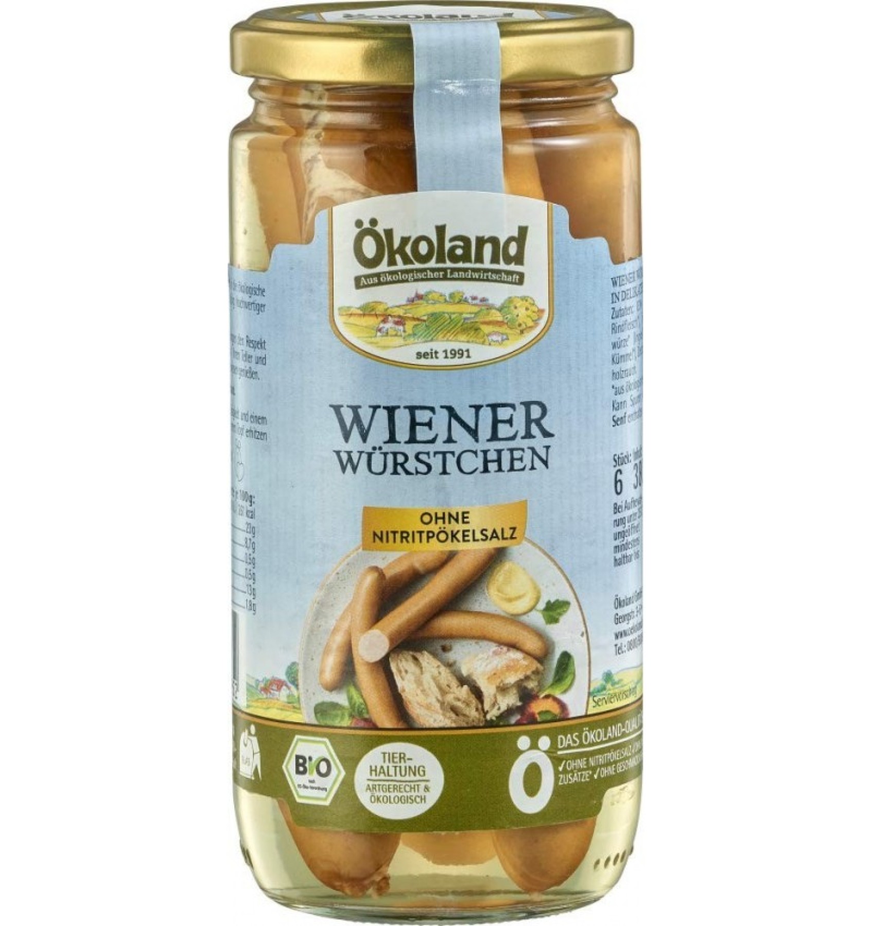 Cremvursti Vienezi bio, 380 g/180 g Okoland