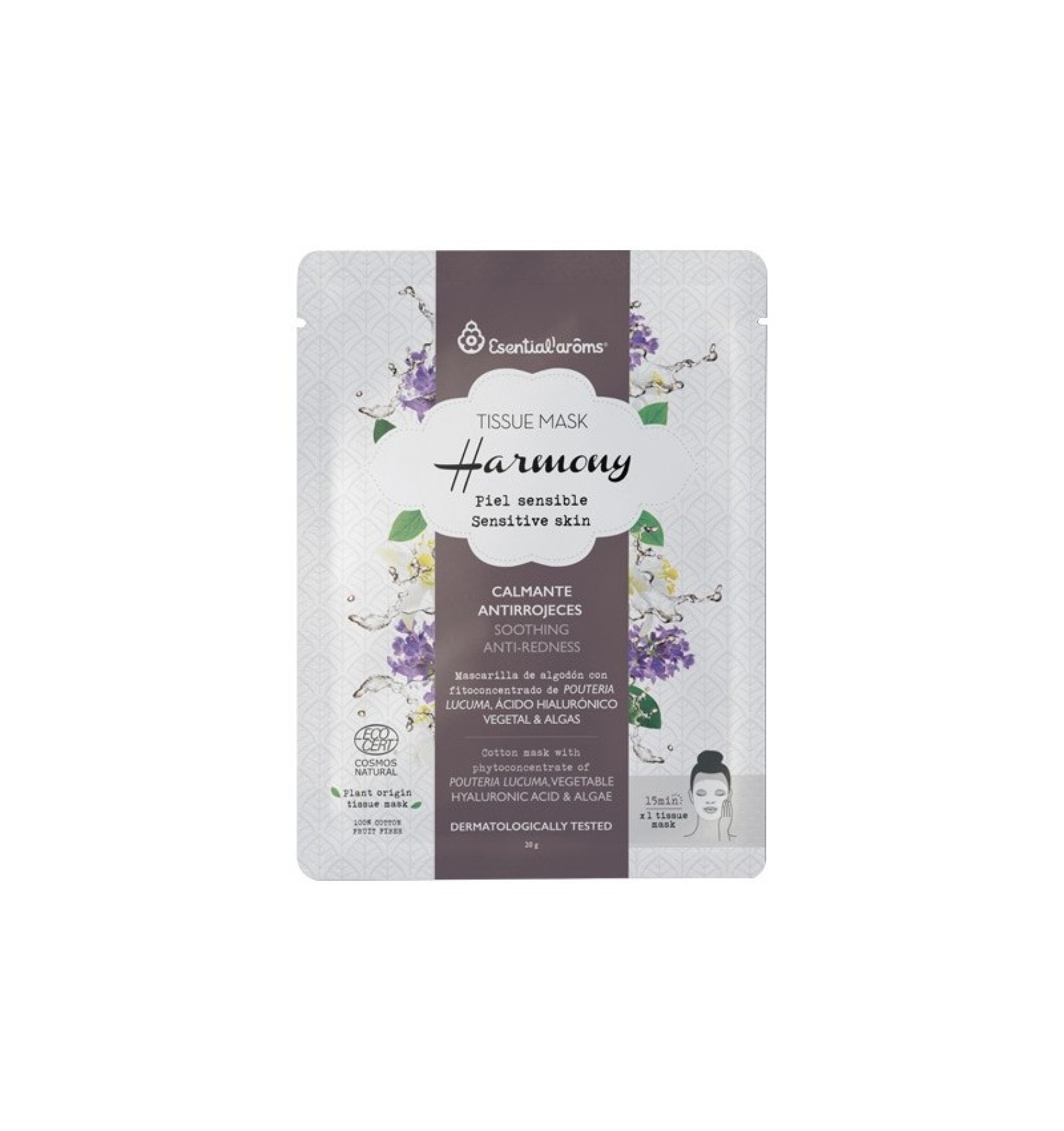 Masca tip servetel pentru fata cu efect calmant si anti roseata, Harmony 20g