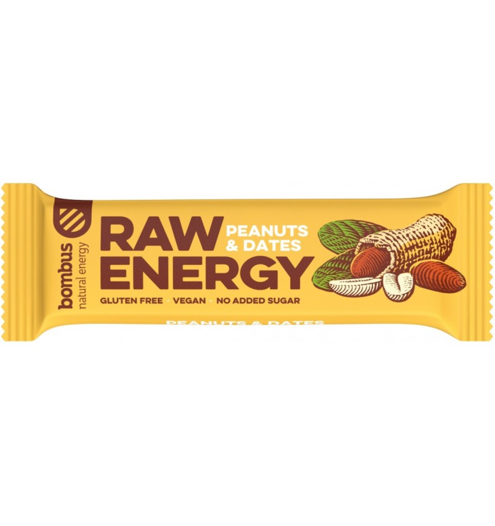 BATON PROTEIC RAW ENERGY CU ARAHIDE SI CURMALE, 50G