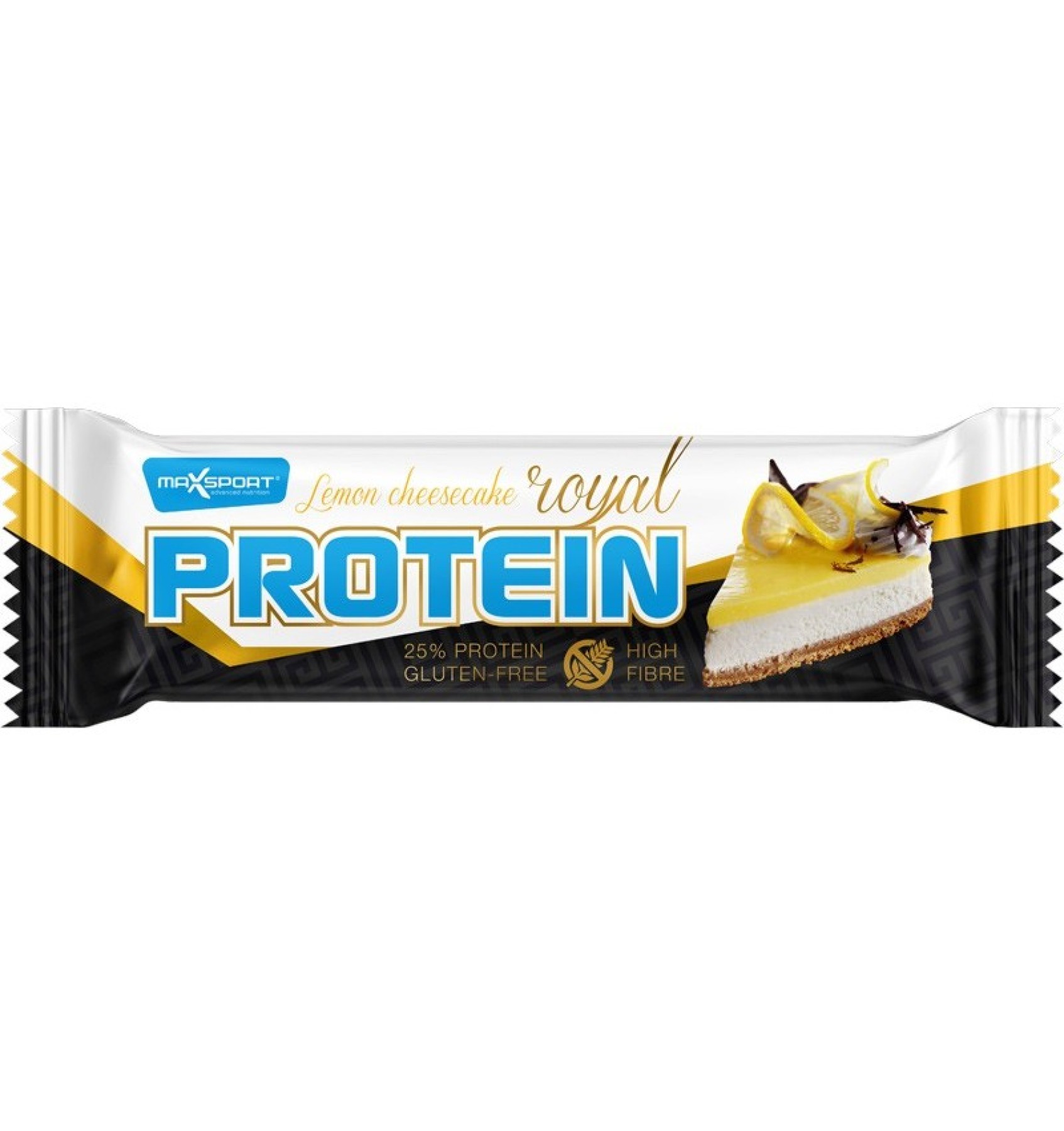 Baton proteic in invelis alb cu aroma de lamaie, 60g max sport