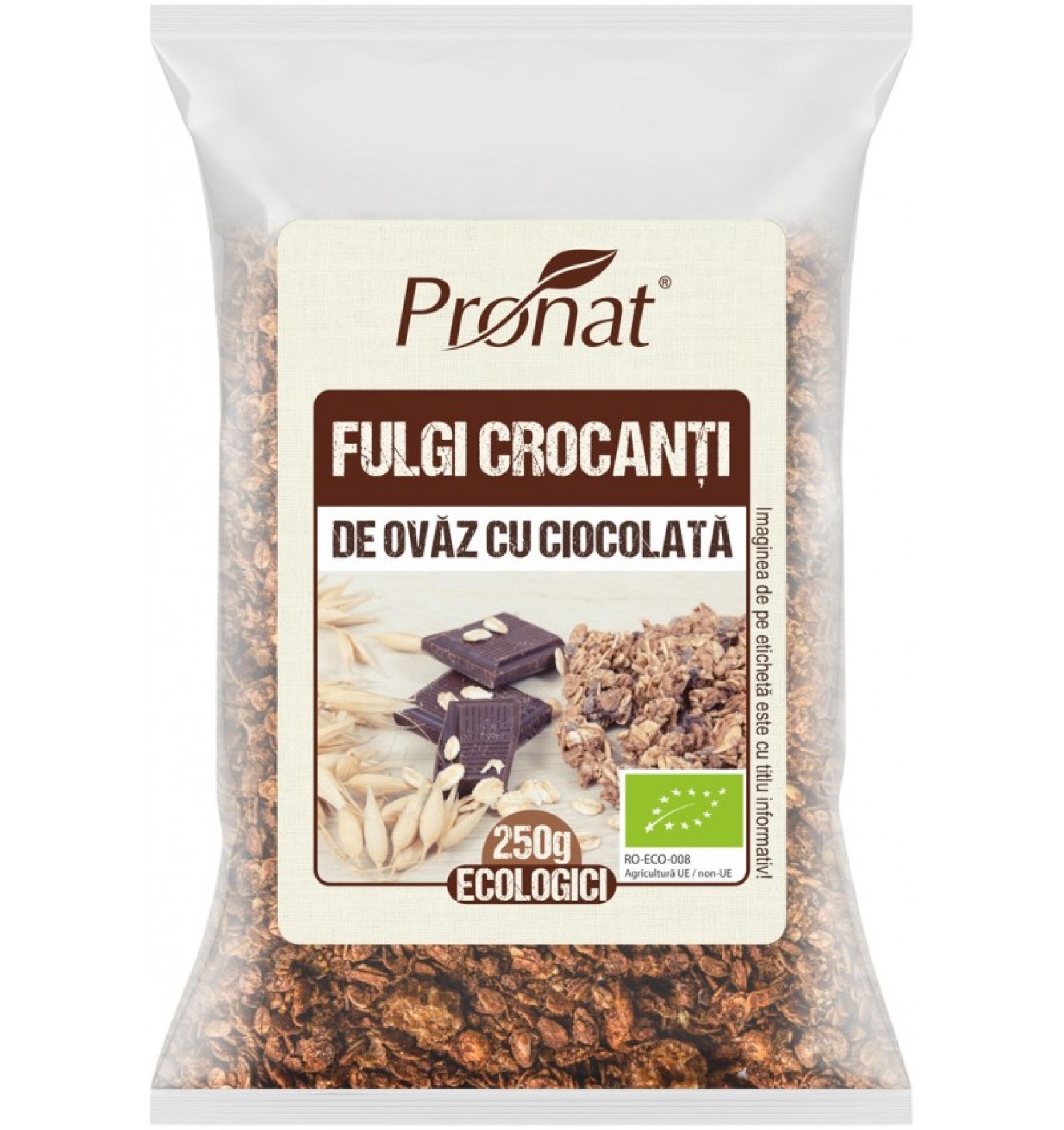Fulgi crocanti bio de ovaz cu ciocolata 250g