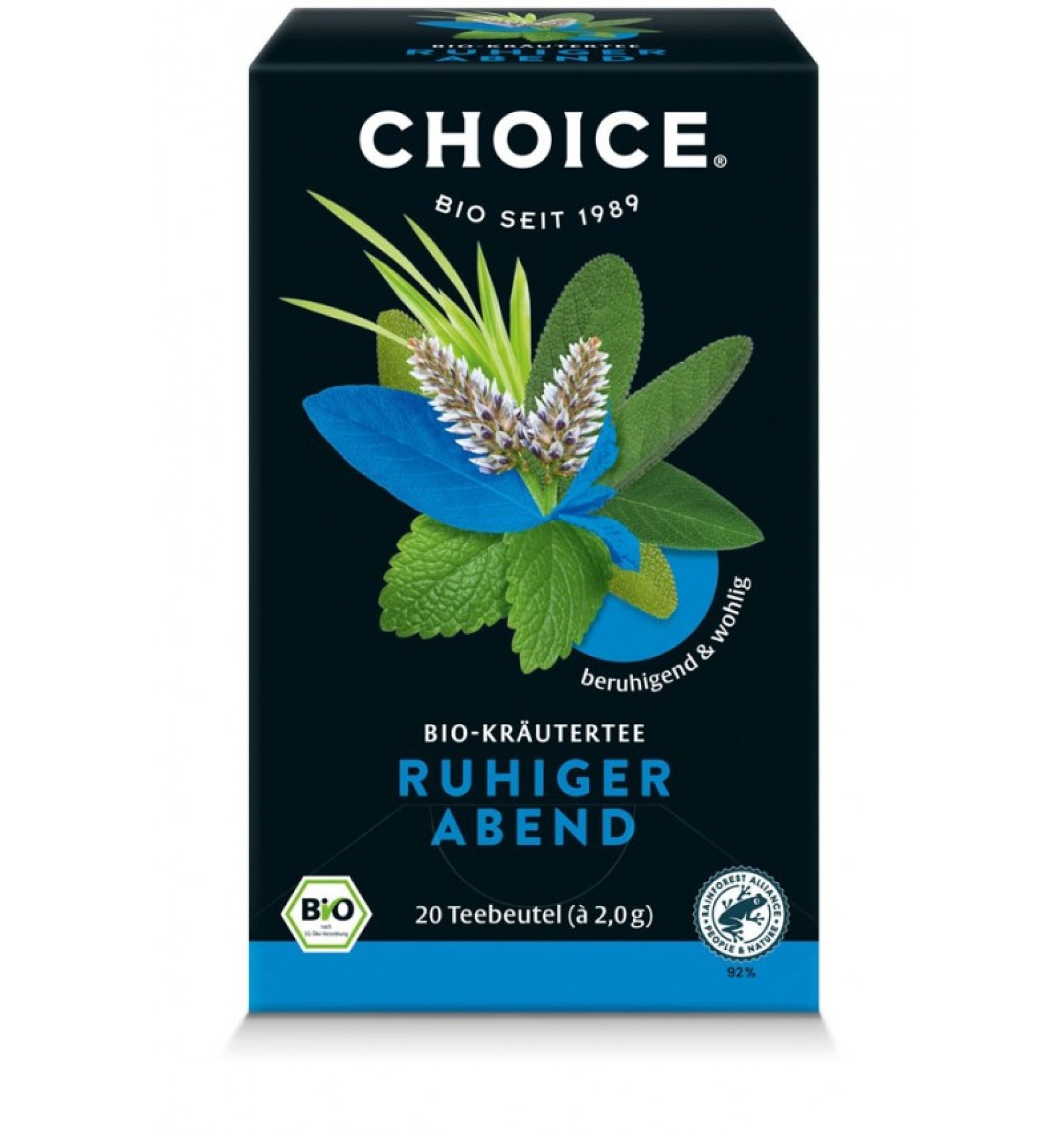 Ceai bio de plante Seara linistita, 20 pliculețe a 2 g / 40,0 g Choice®
