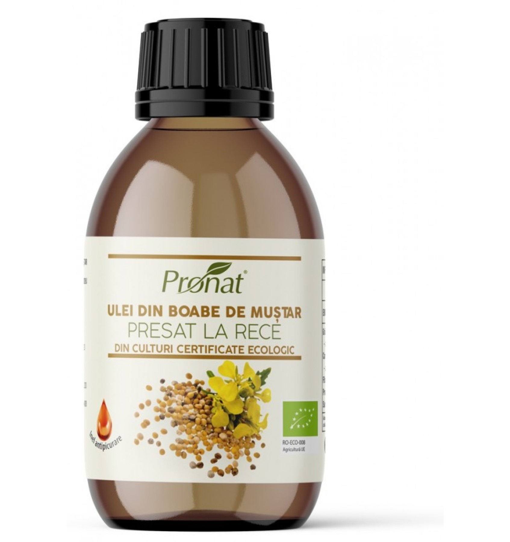 Ulei bio din boabe de mustar presat la rece, 100ml