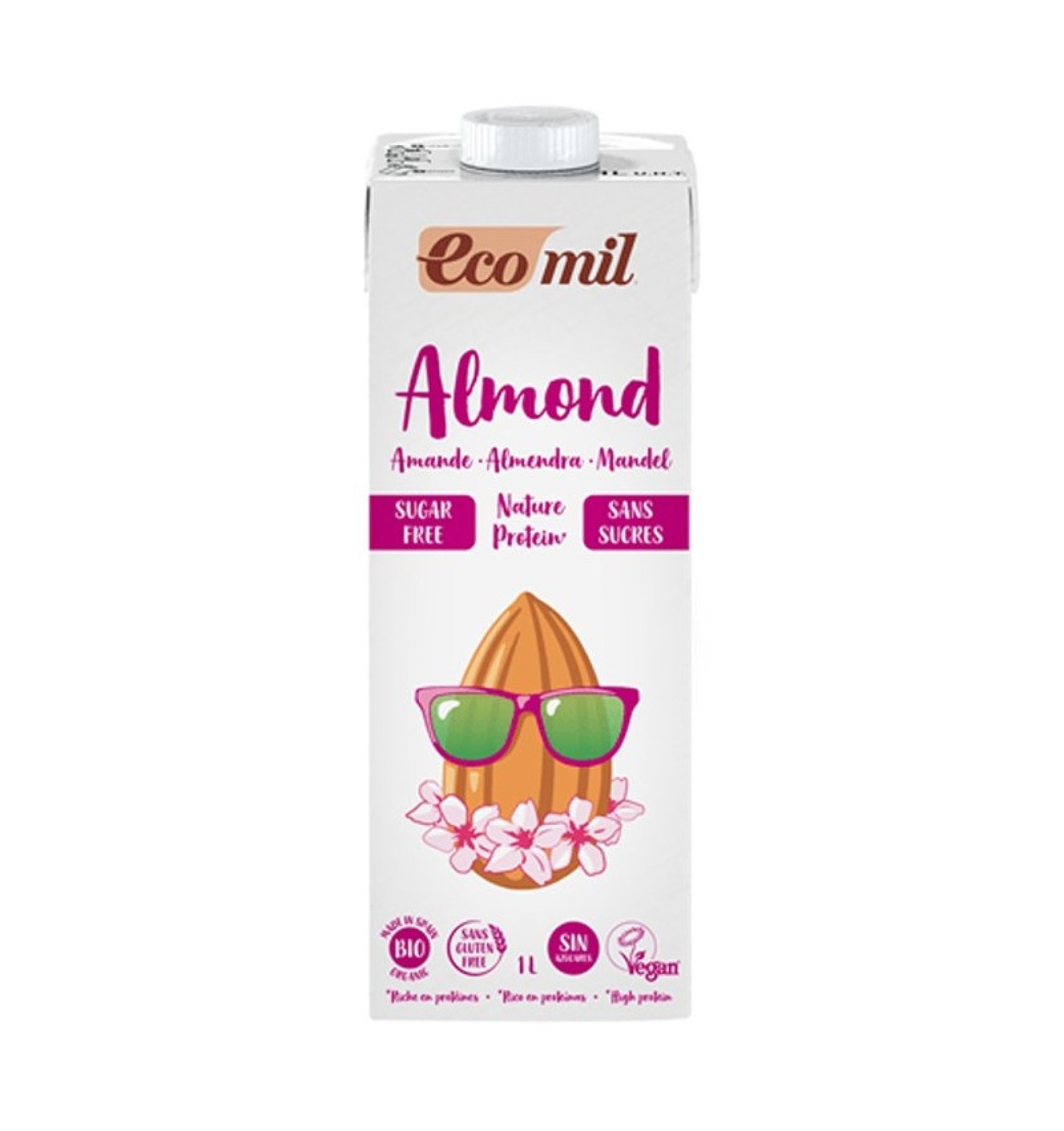 Bautura BIO de migdale natur protein, fara zahar, 1L