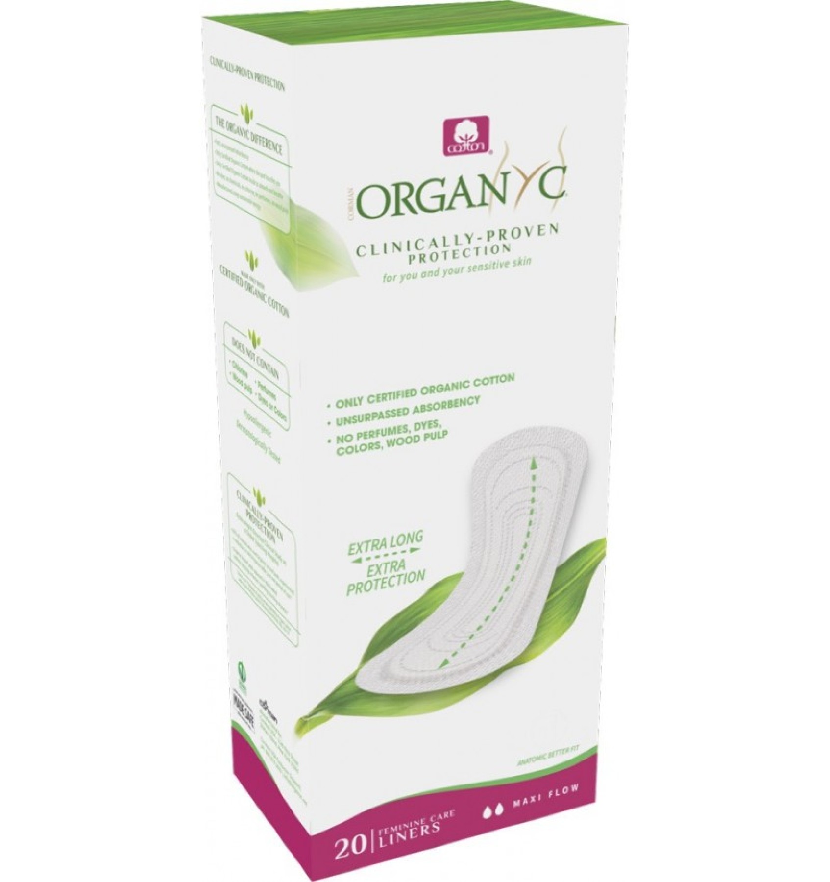 Absorbante zilnice MAXI din bumbac organic 20 buc