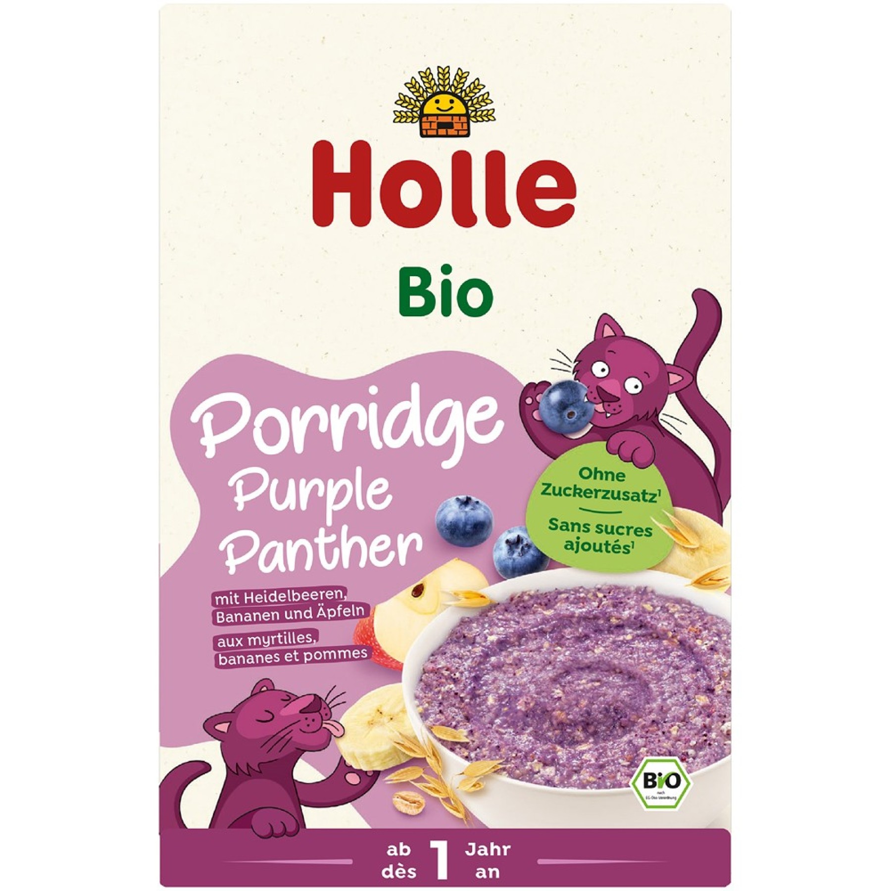 Terci bio cu afine banane si mere pentru copii 1 an - 200 g