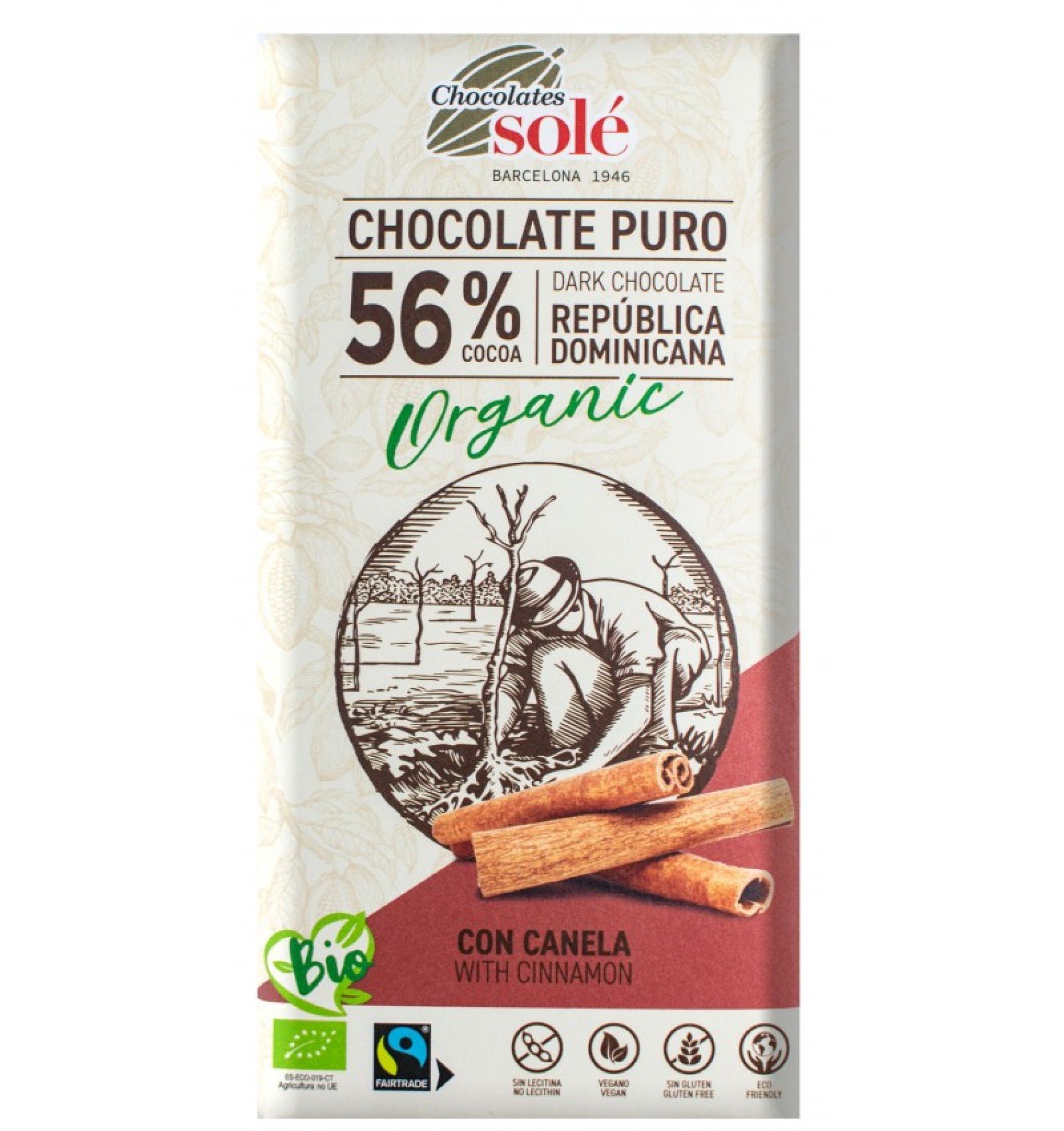 Ciocolata neagra bio cu scortisoara, 100g chocolates