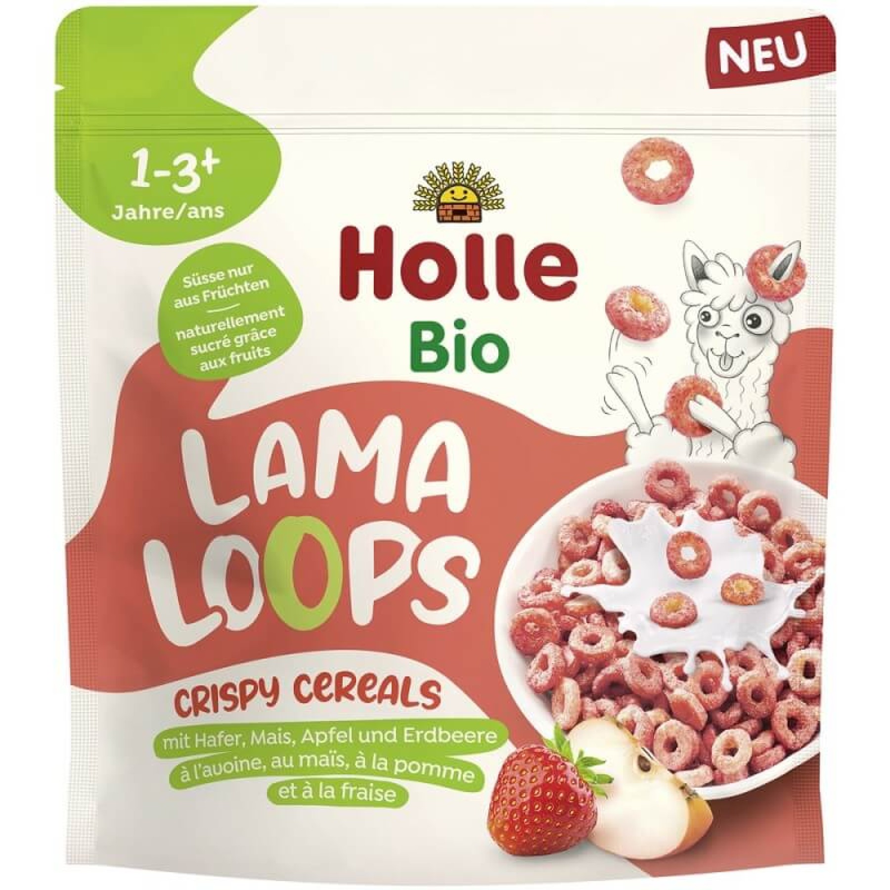 Cereale crocante cu fructe Lama Loops pentru copii 1 an, eco - 125 g