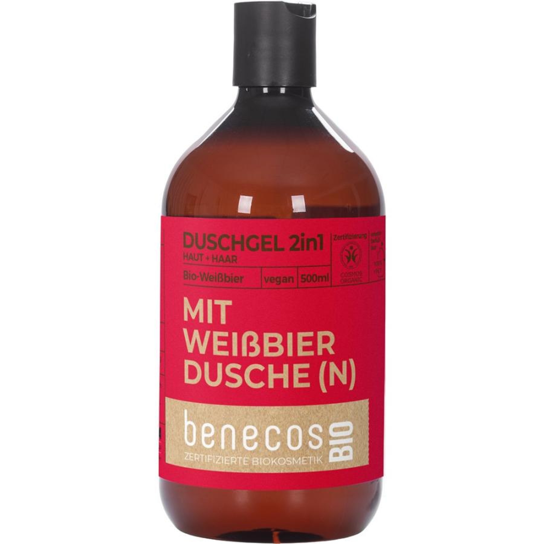 Gel de dus 2 in 1 pentru par si corp cu bere de grau bio - 500 ml
