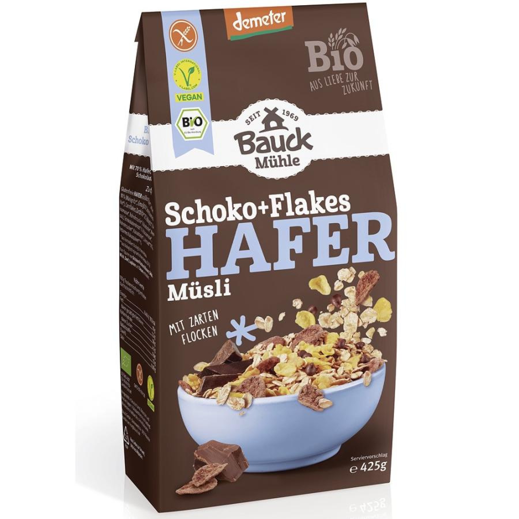 Musli cu fulgi si picaturi de ciocolata fara gluten, eco - 425 g