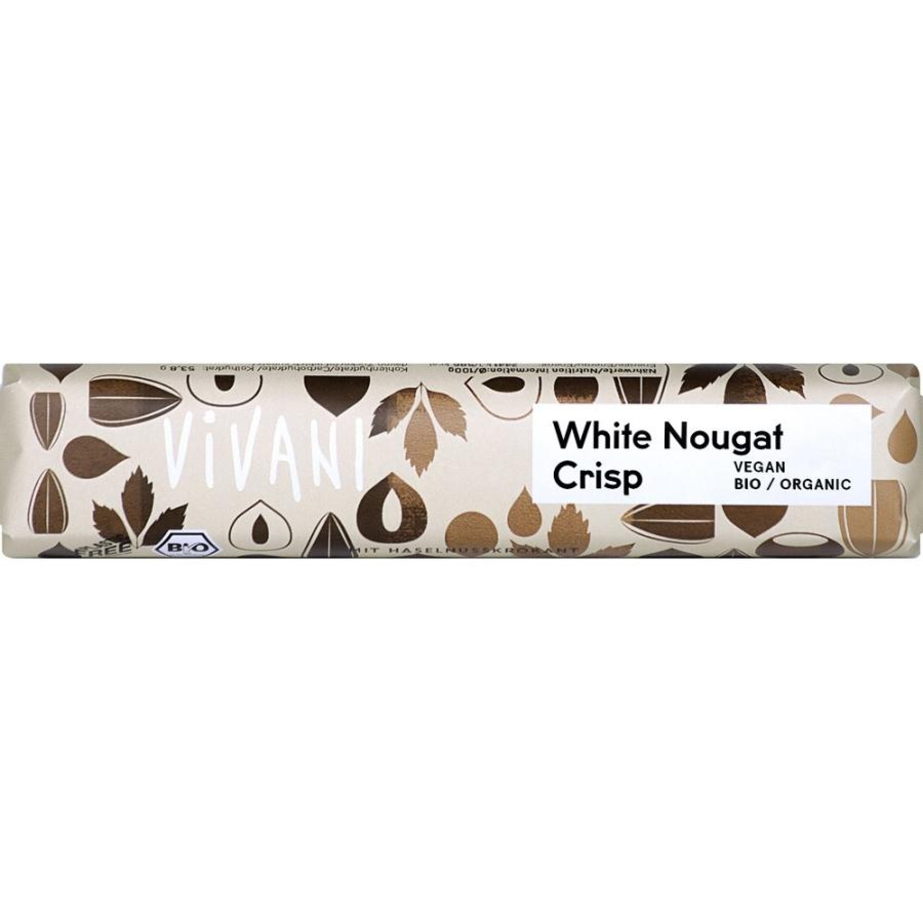 Baton alb crocant bio cu alune si unt de cacao - 35 g