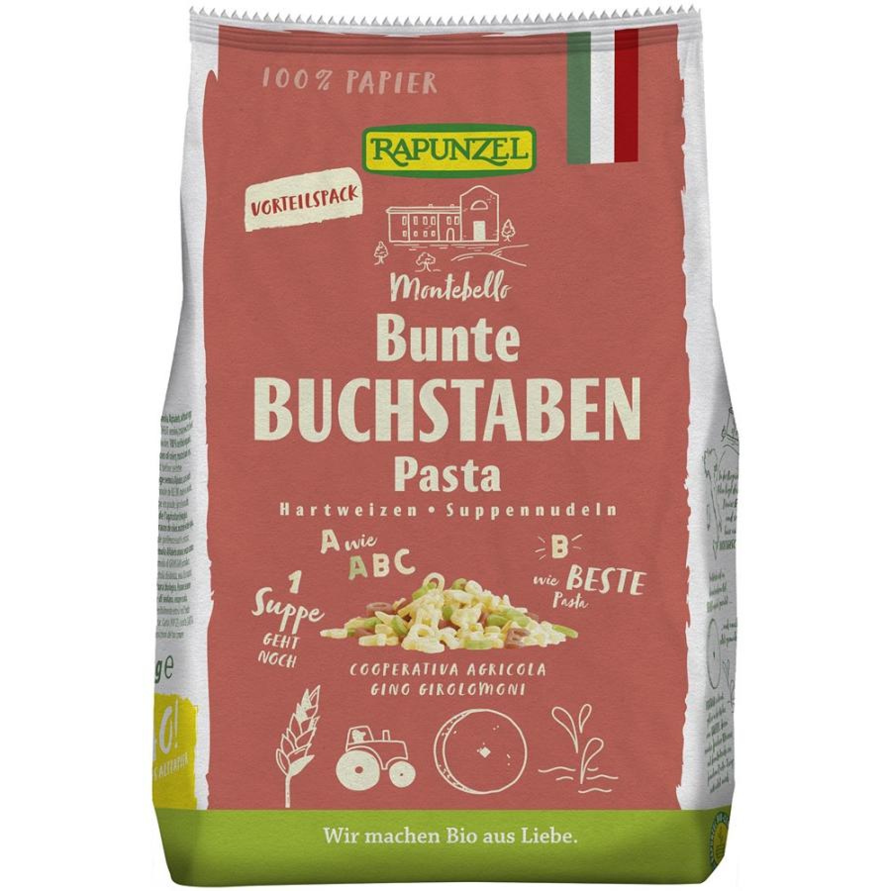 Fidea supa litere colorate bio - 500 g