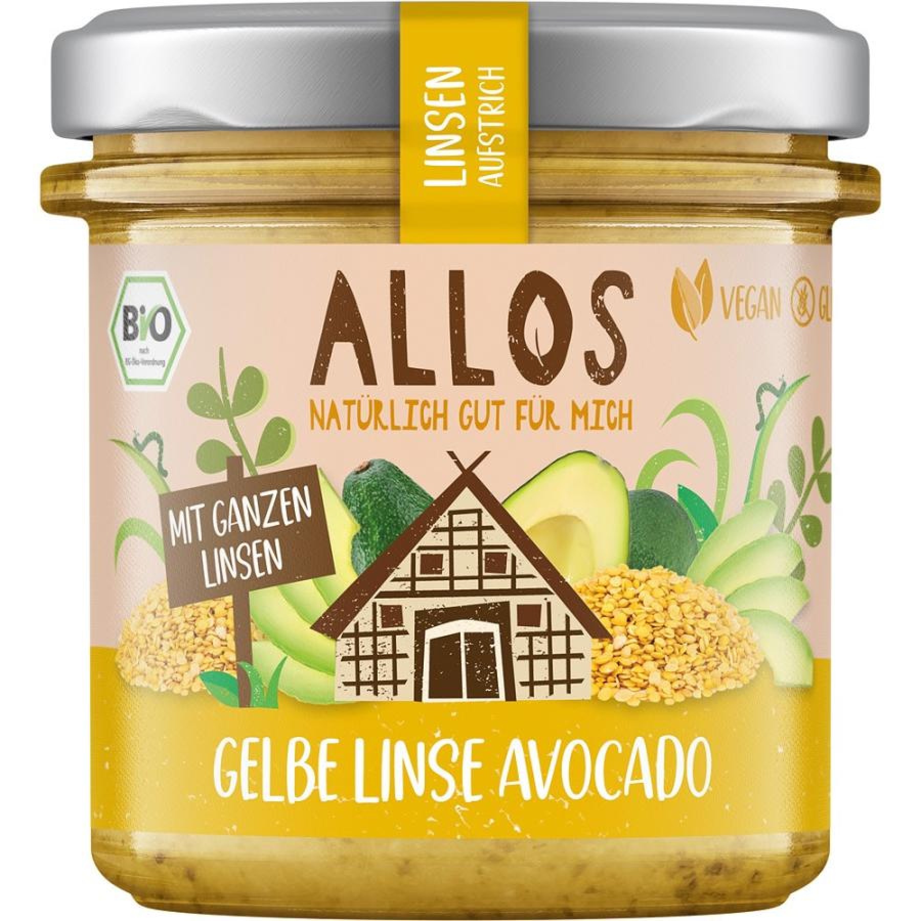 Crema tartinabila cu linte galbena si avocado fara gluten - 140 g