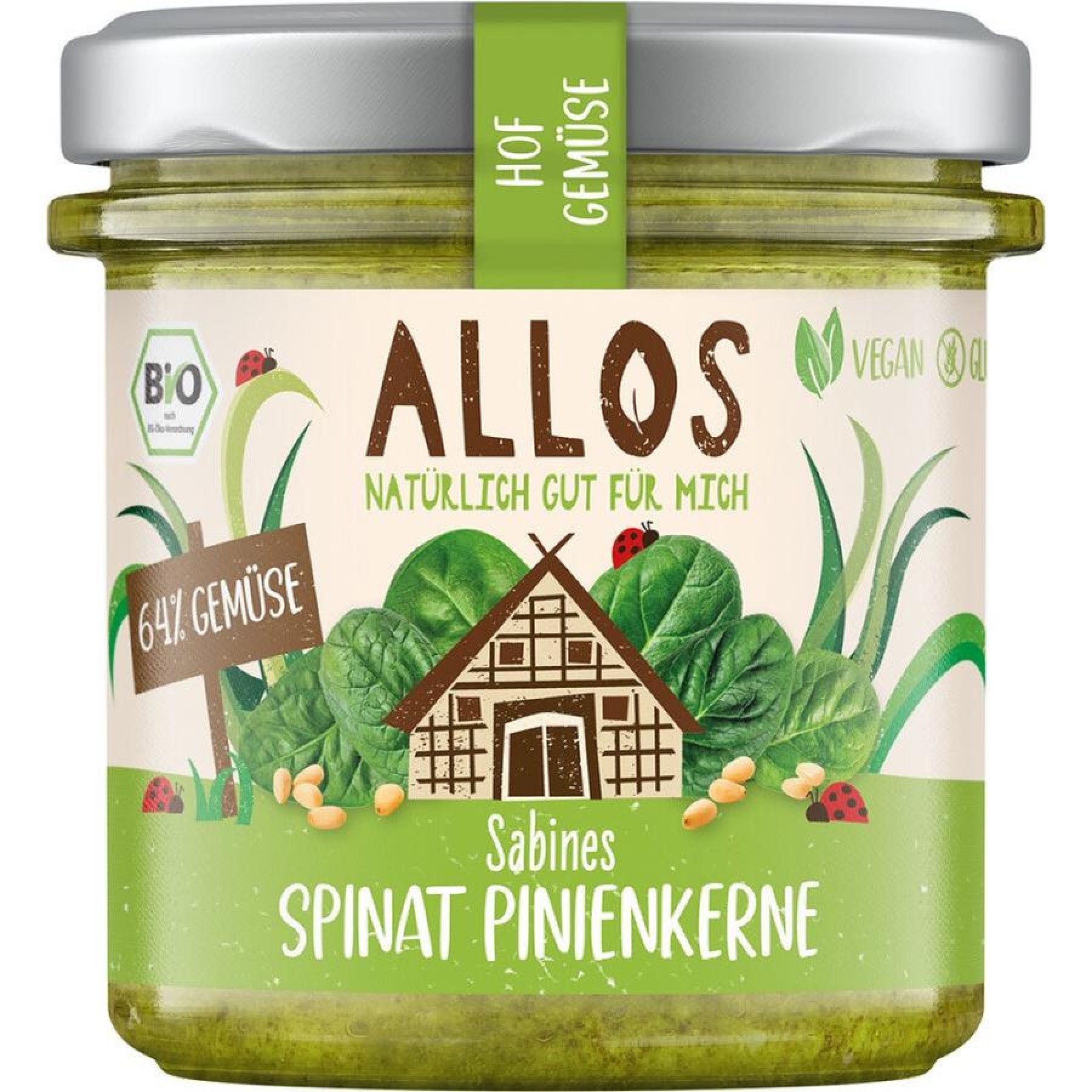 Crema tartinabila cu spanac si samburi de pin fara gluten, eco - 135 g
