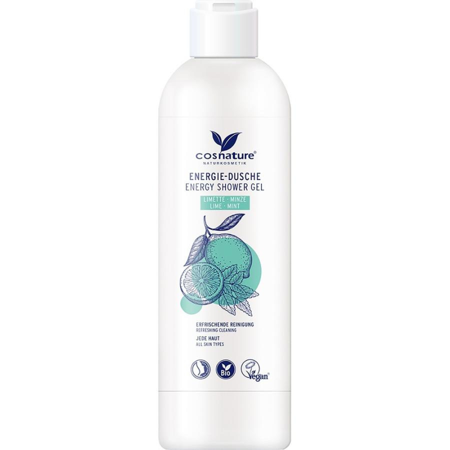 Gel de dus energy cu lime bio si menta - 250 ml