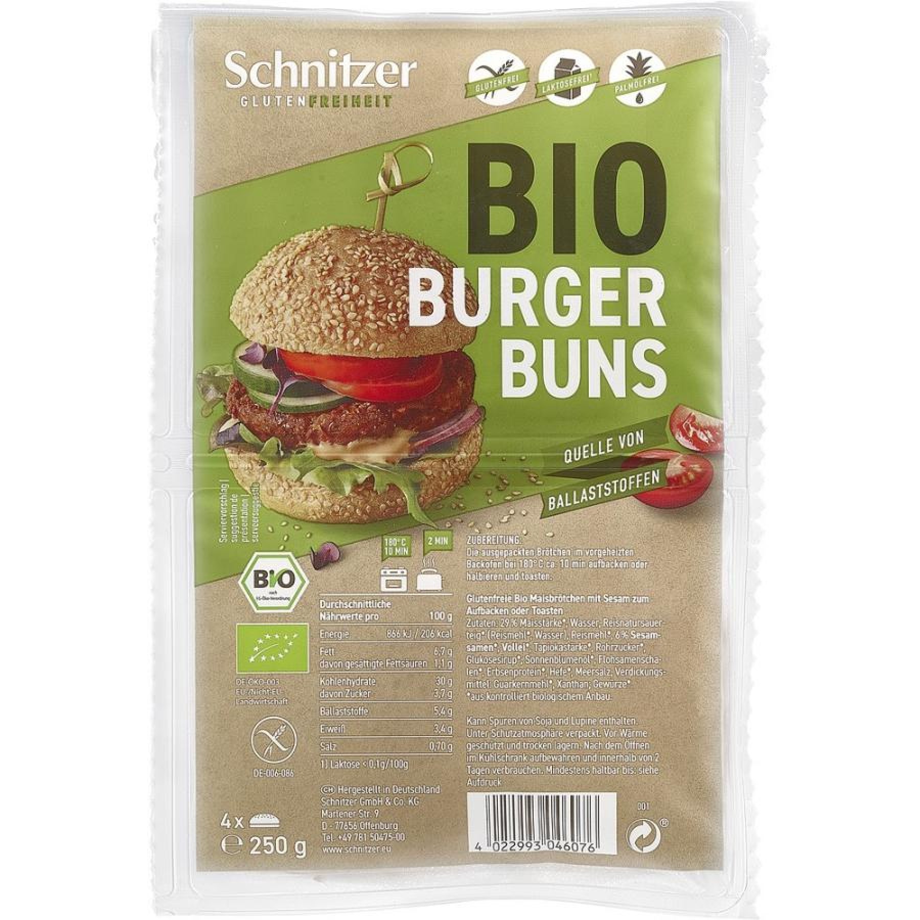 Chifle bio pentru hamburger fara gluten - 250 g