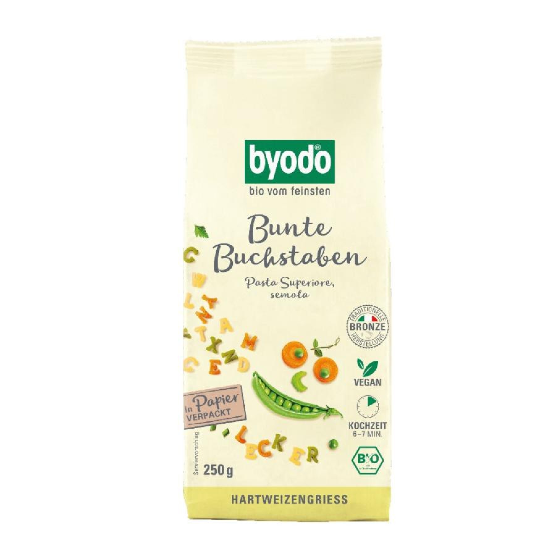 Paste bio litere colorate pentru copii - 250 g