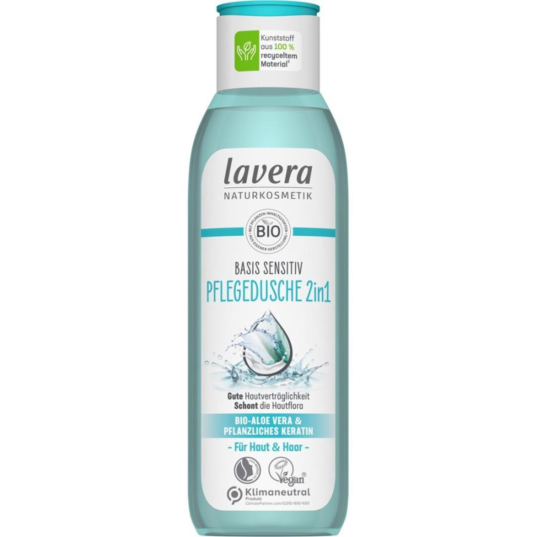Gel de dus 2 in 1 cu aloe vera bio si cheratina vegetala - 250 ml