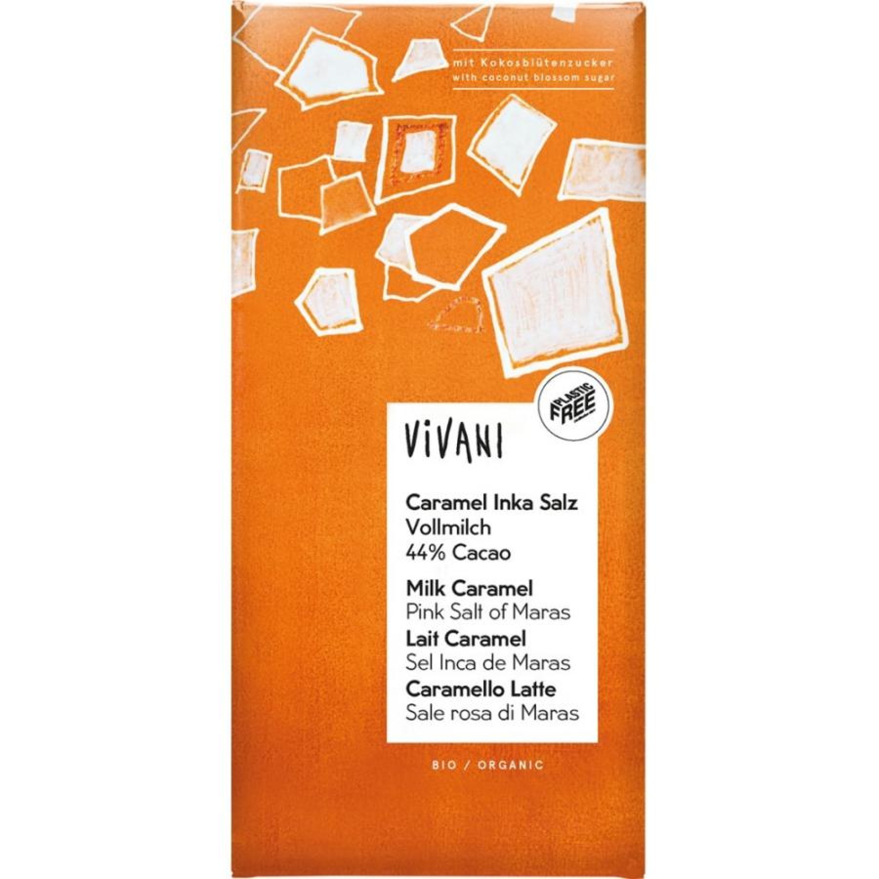 Ciocolata cu caramel sarat si zahar din flori de cocos, eco - 80 g