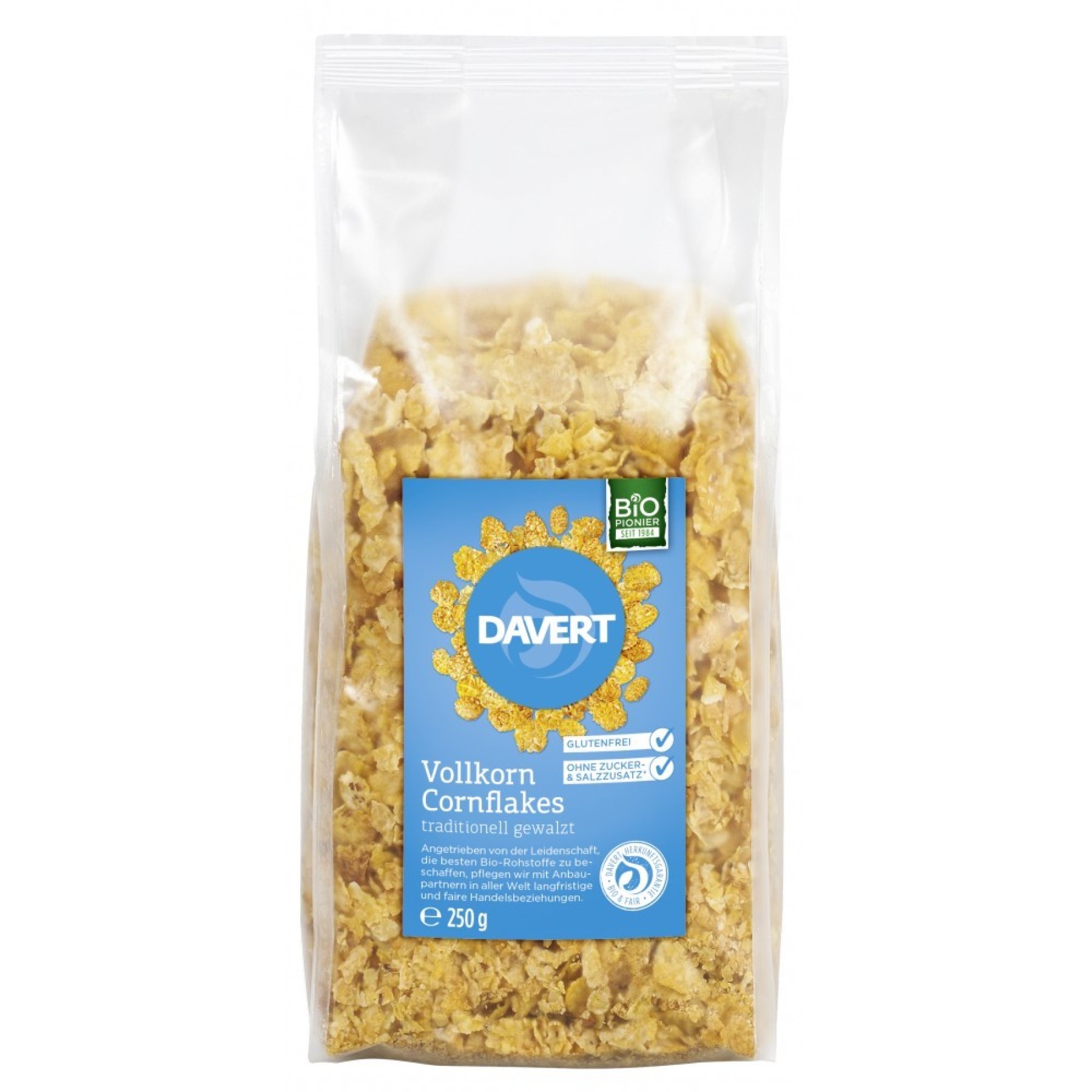 Fulgi integrali de porumb fara gluten, eco - 250 g