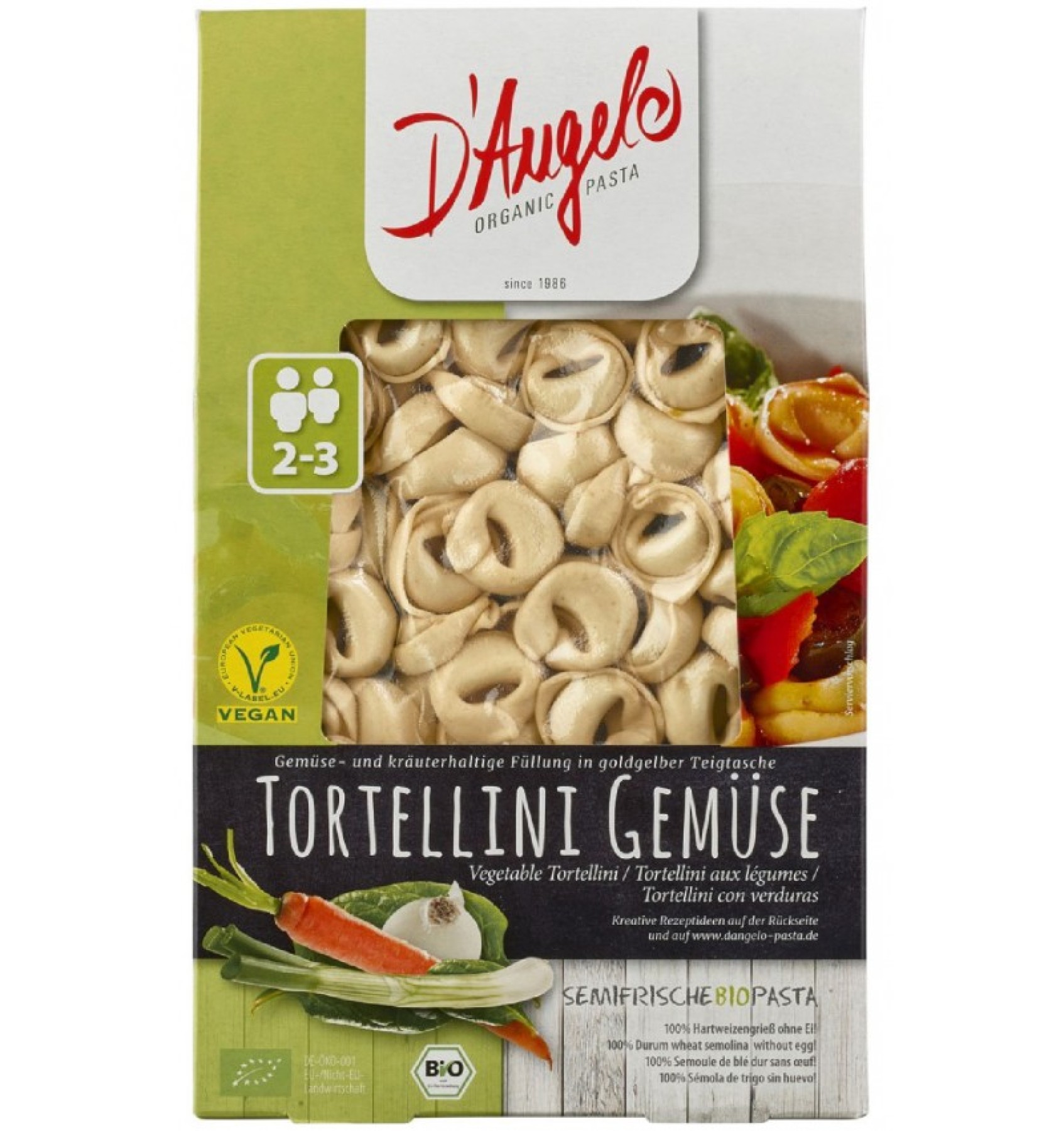 Tortellini cu umplutura de legume - 250 g