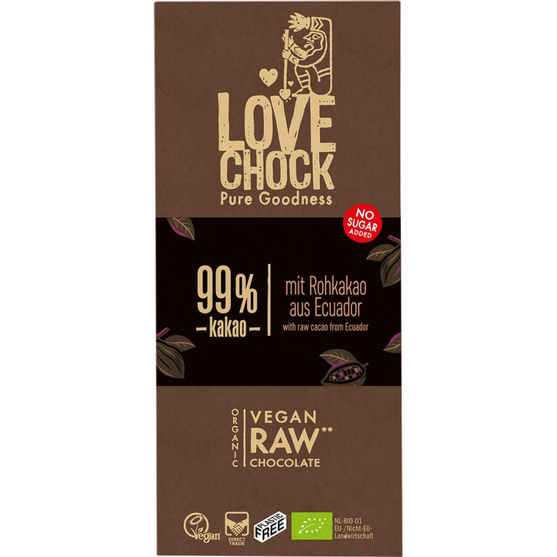 Ciocolata raw vegana extreme dark 99% cacao, eco - 70 g
