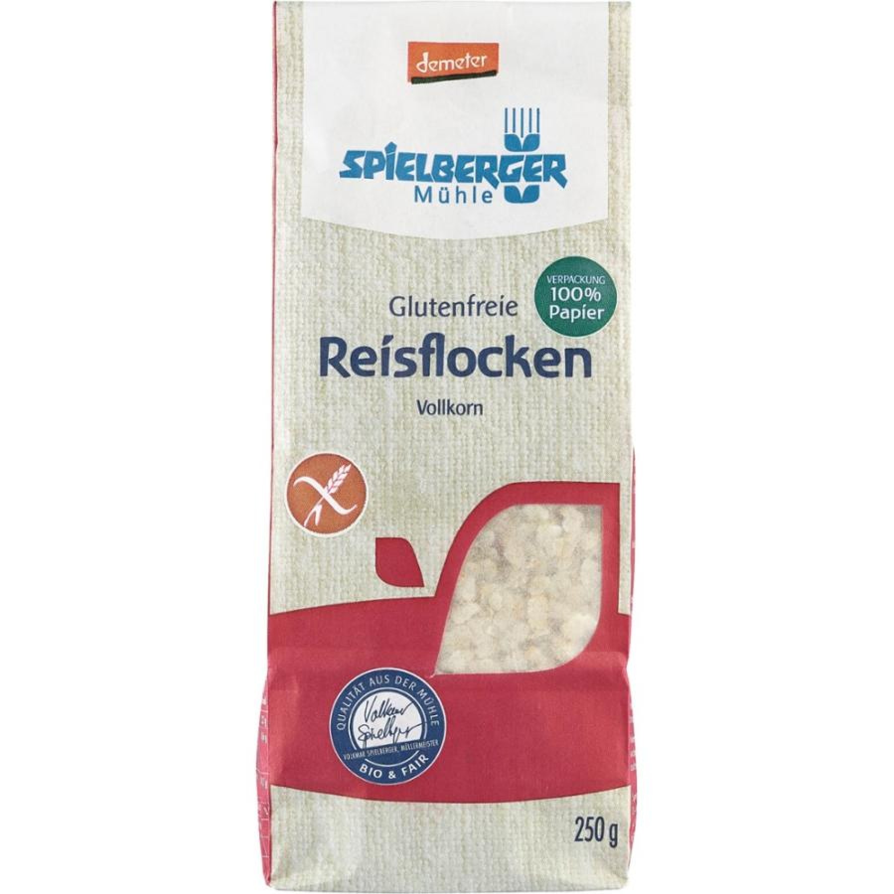 Fulgi integrali de orez fara gluten Demeter, eco - 250 g