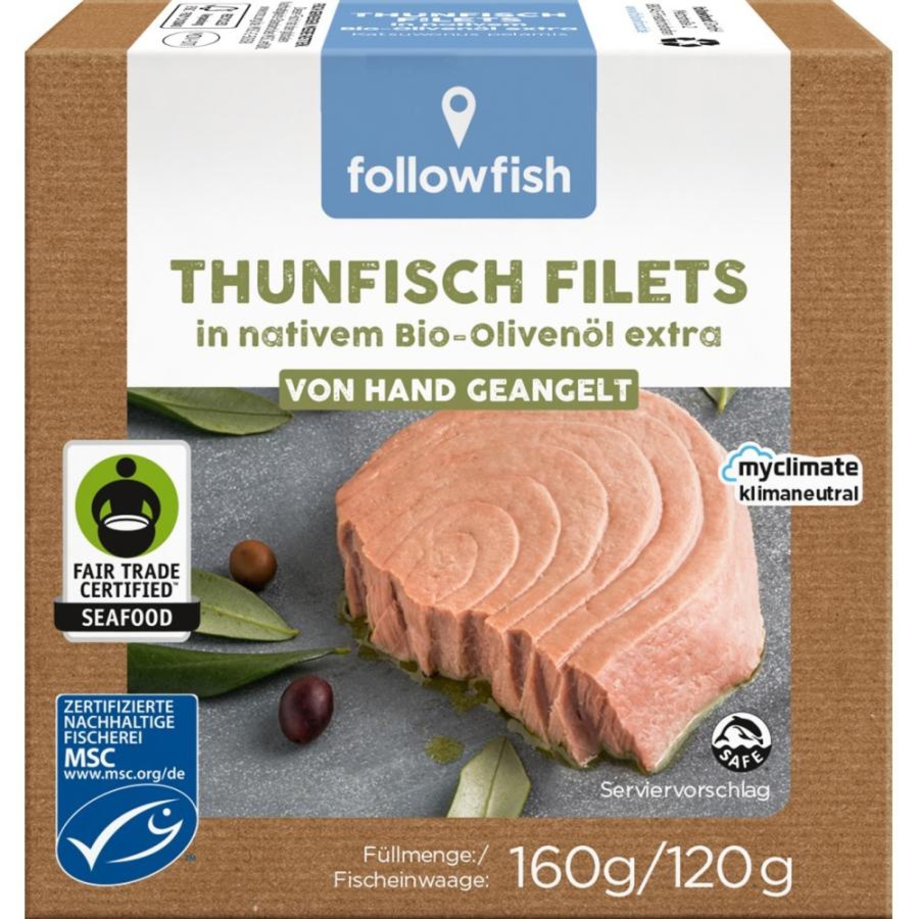 File de ton dungat in ulei de masline bio - 160 g