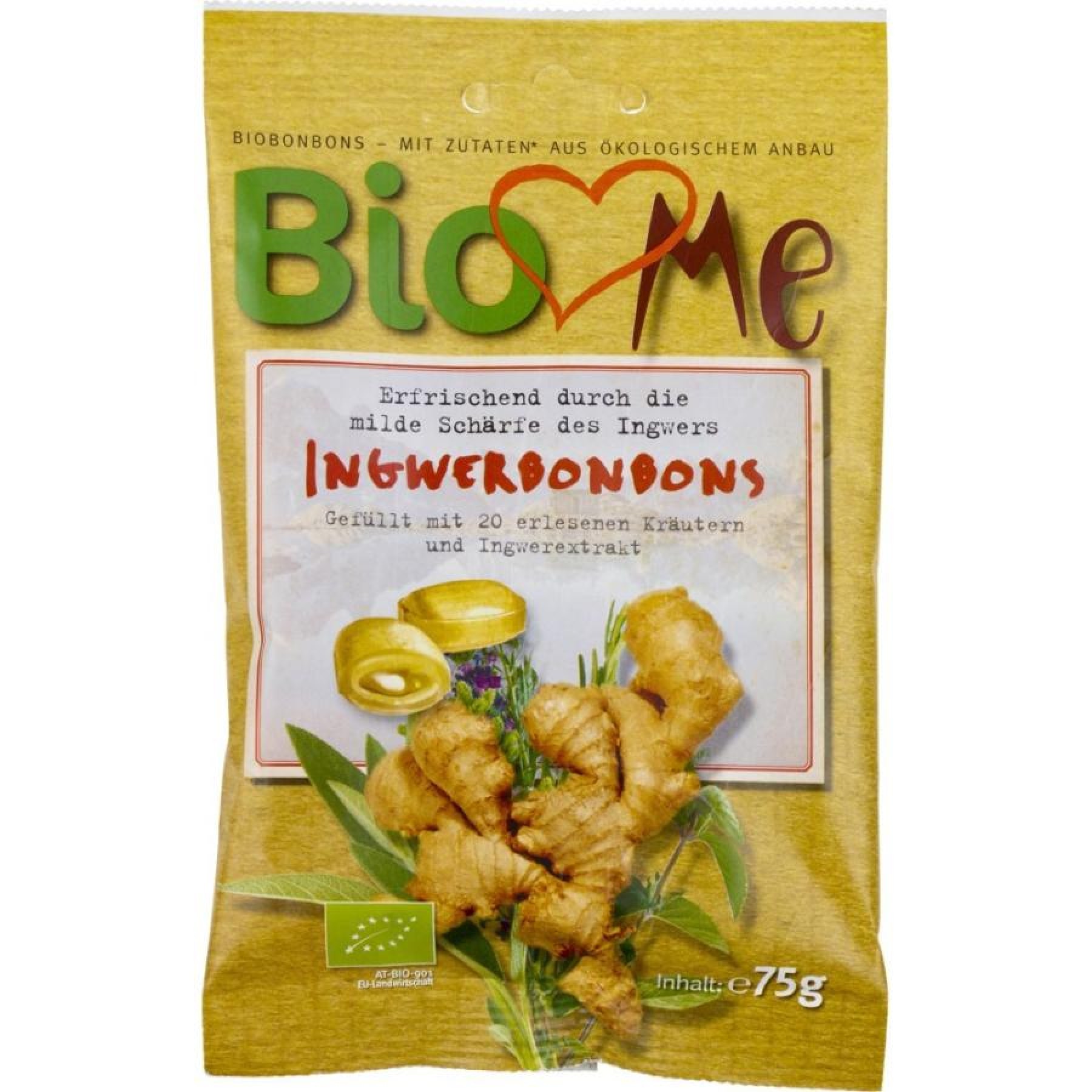 Bomboane cu ghimbir bio - 75 g