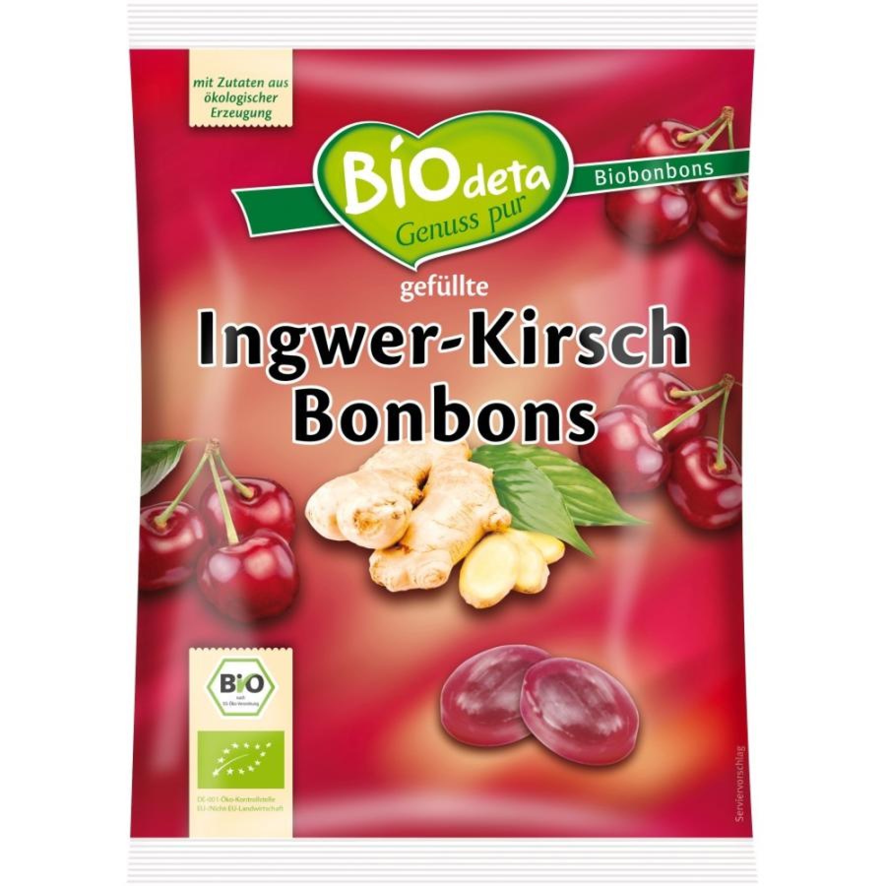 Bomboane cu ghimbir si cirese, eco - 75 g