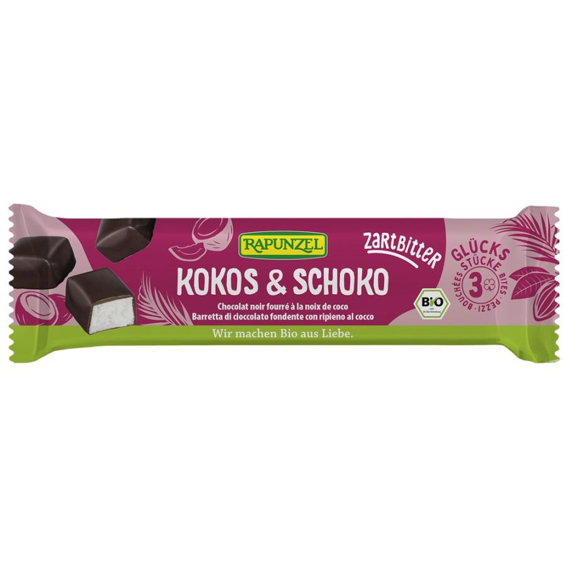 Baton de cocos cu glazura amaruie, eco - 50 g