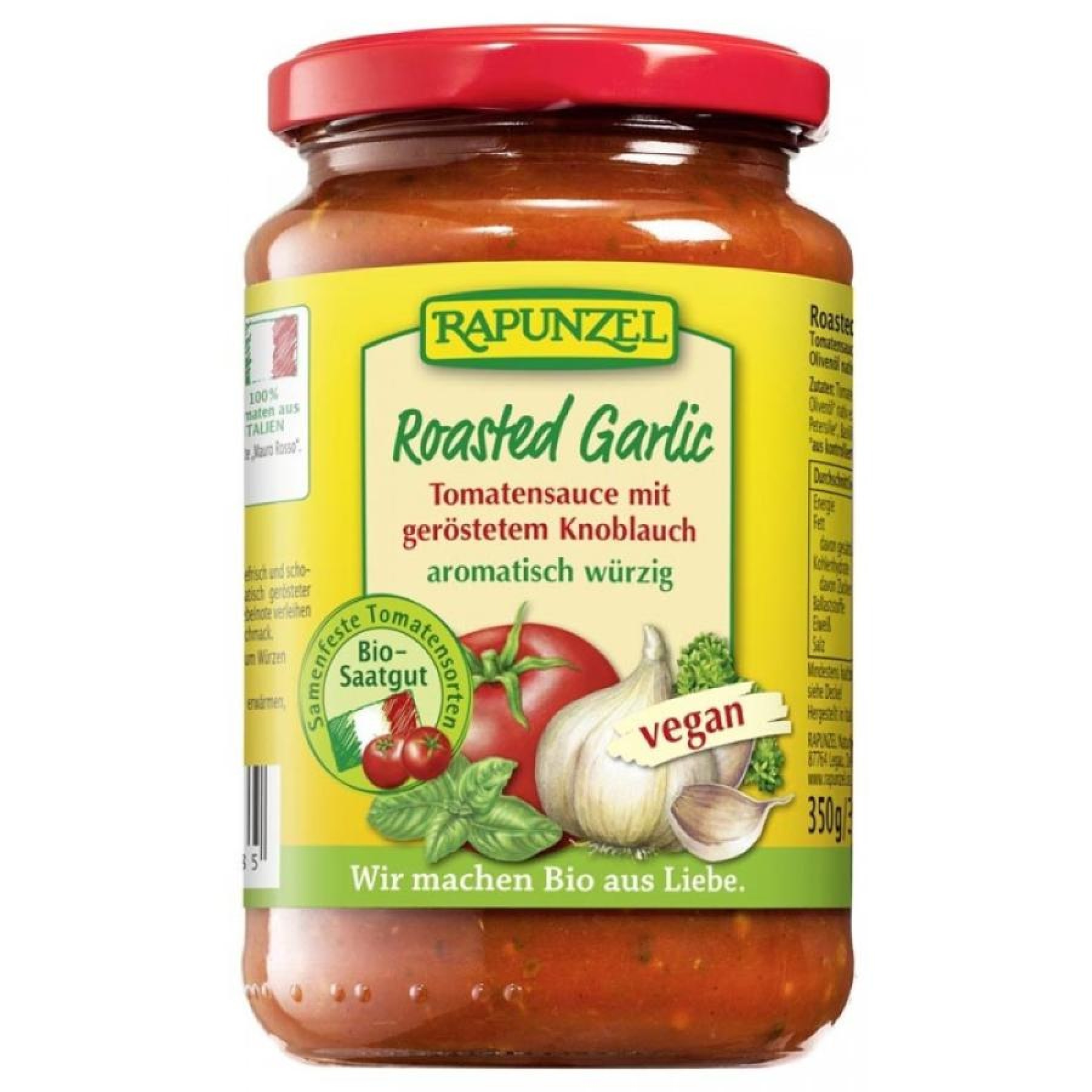 Sos de tomate cu usturoi prajit vegan, eco - 350 g
