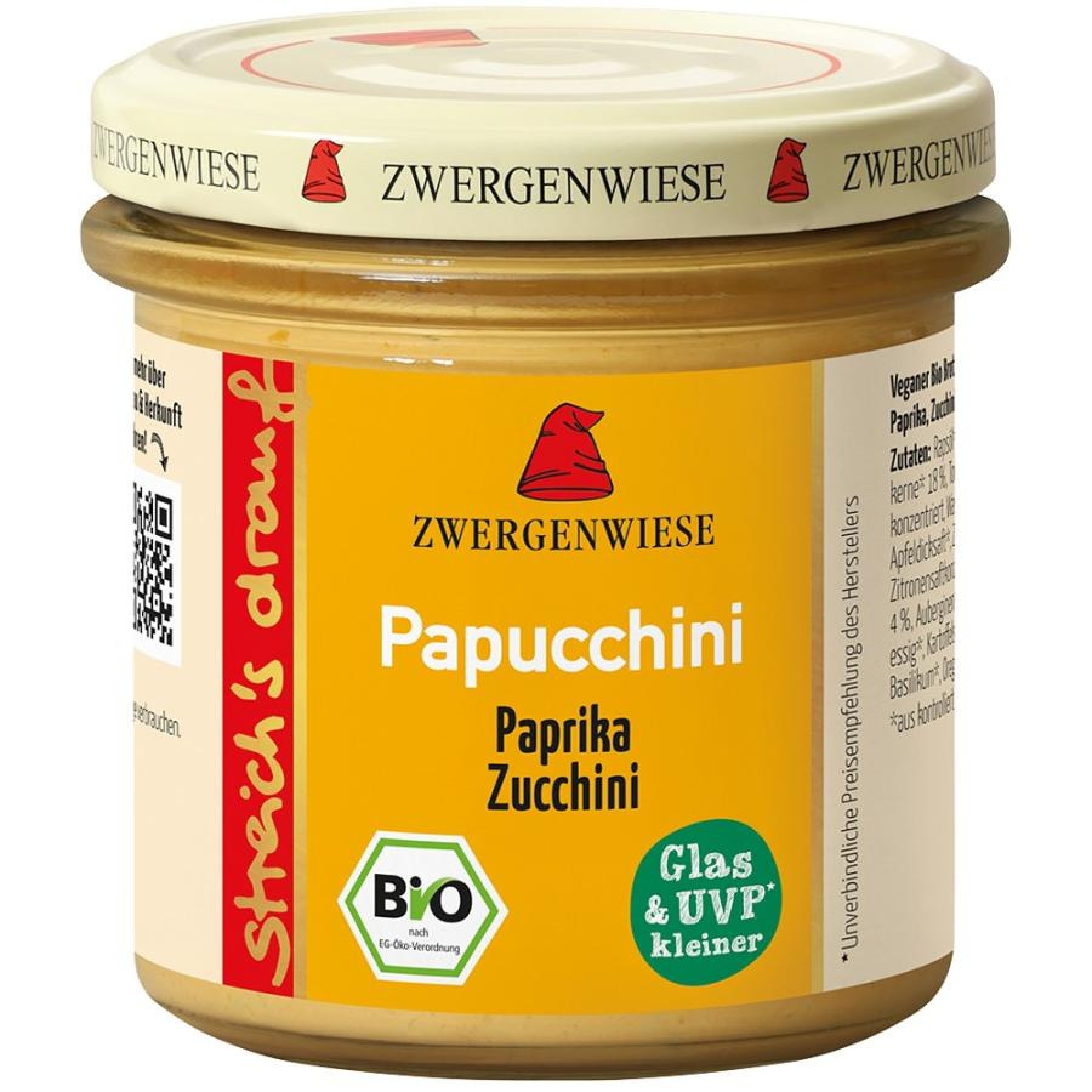 Crema tartinabila vegetala Papucchini cu ardei si zucchini, eco - 135 g