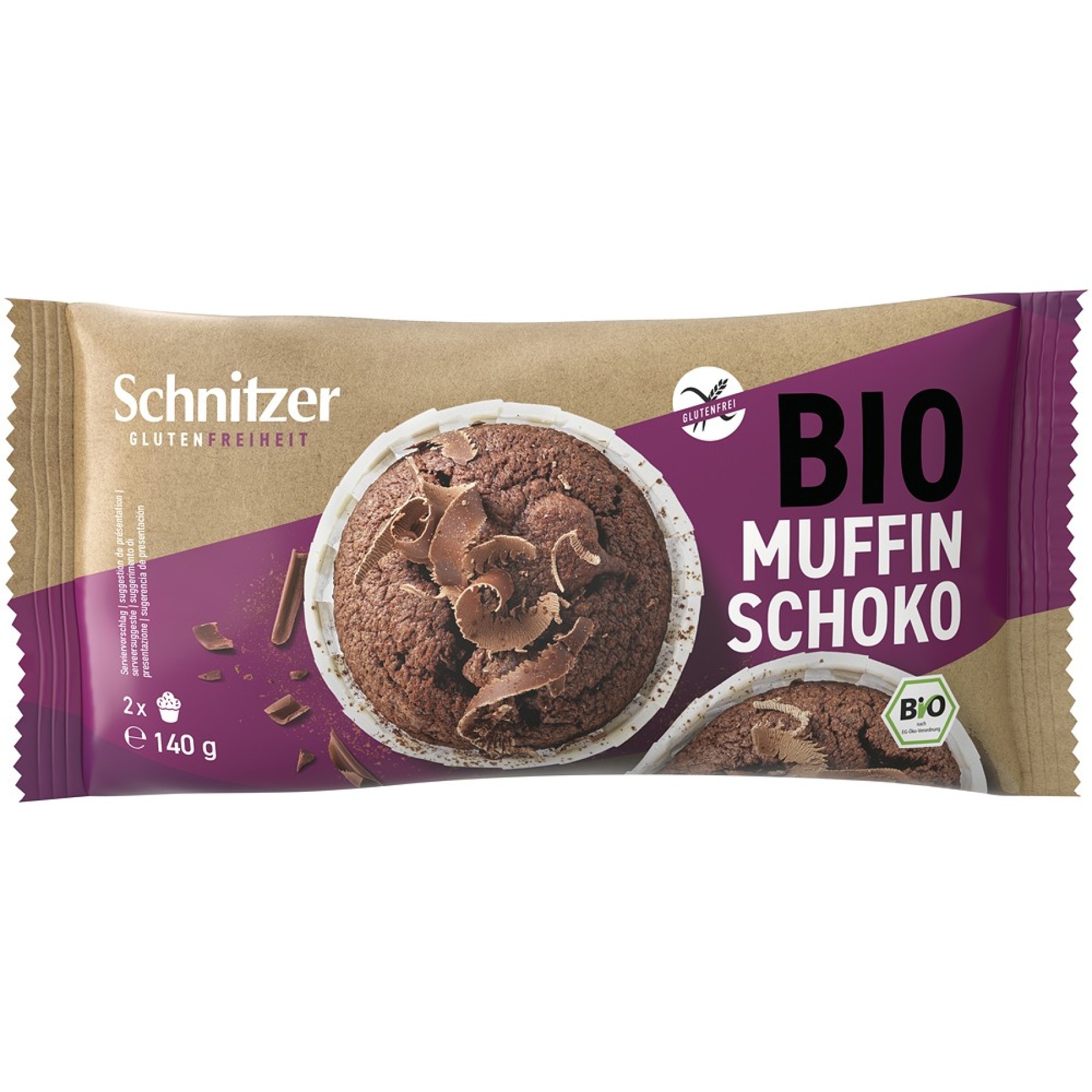 Briose bio cu ciocolata  2 bucati fara gluten - 140 g