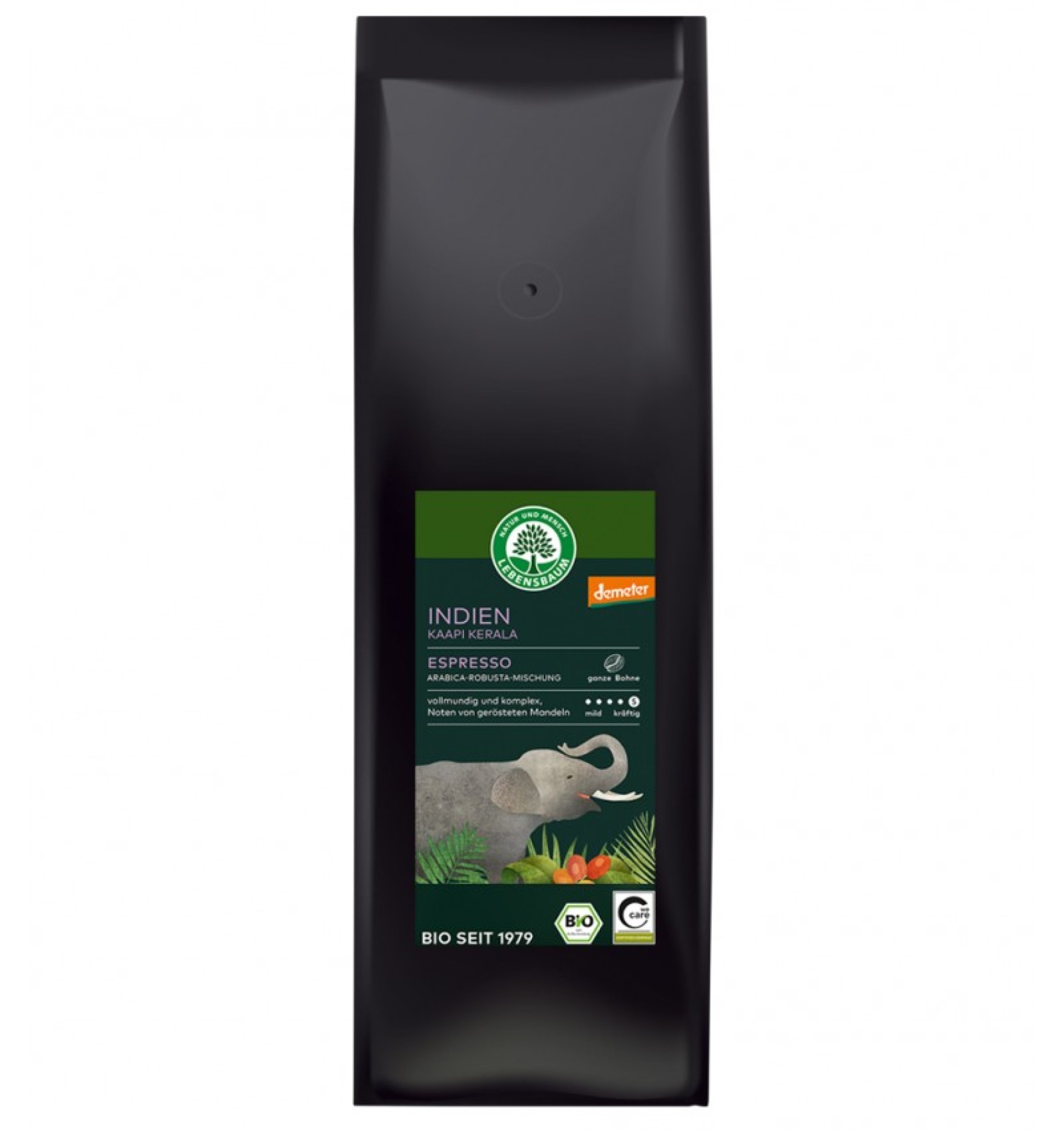 Cafea bio boabe, expresso Kaapi Kerala - Selectie Arabica si Robusta, 1000 g