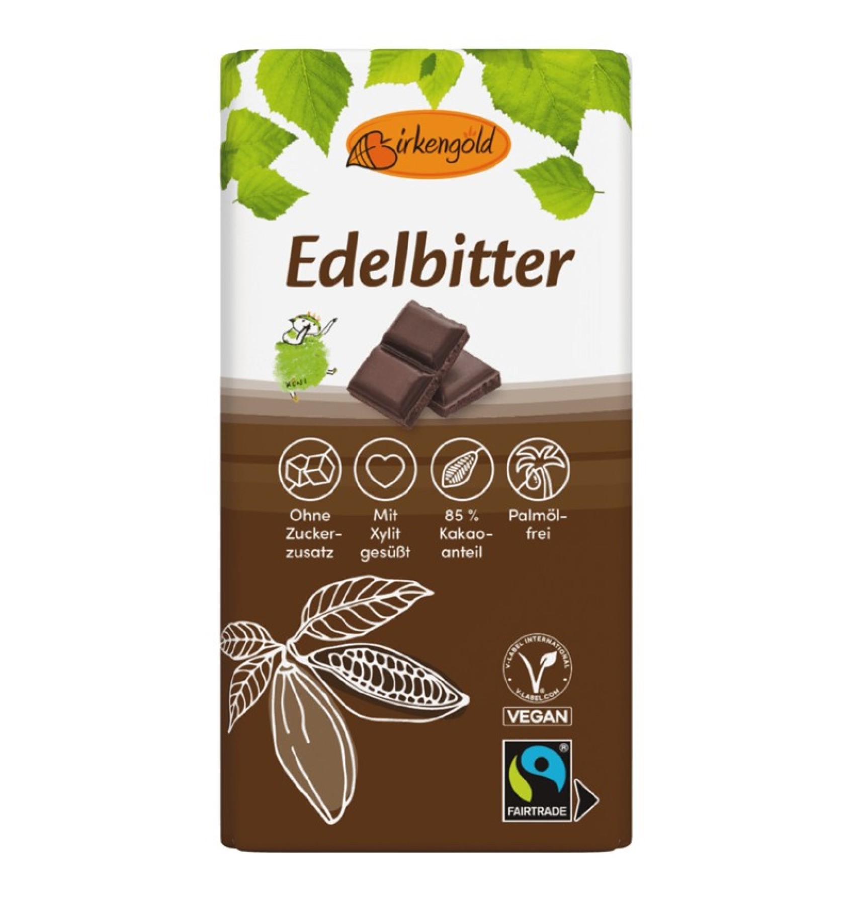 Ciocolata 85% cacao indulcita cu xylitol, 100g