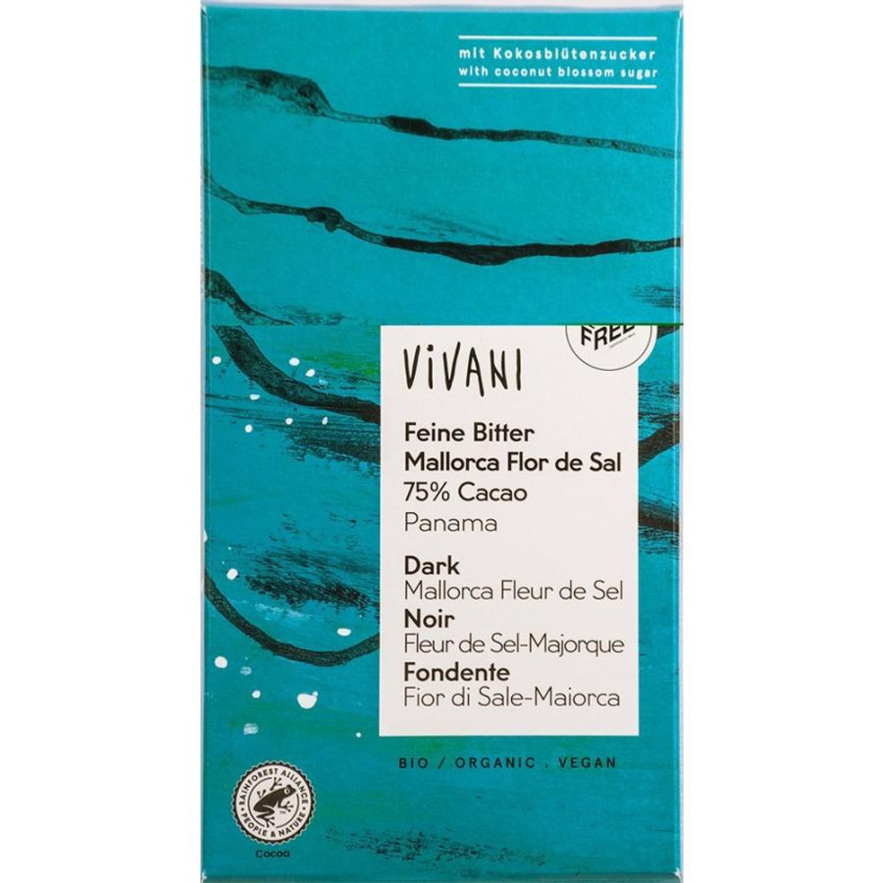 Ciocolata amaruie cu 75% cacao si flori de sare - 80 g