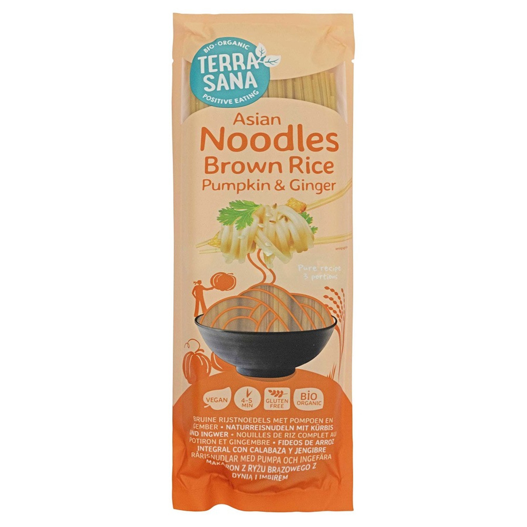 Taitei de orez brun cu dovleac si ghimbir fara gluten, eco - 250 g
