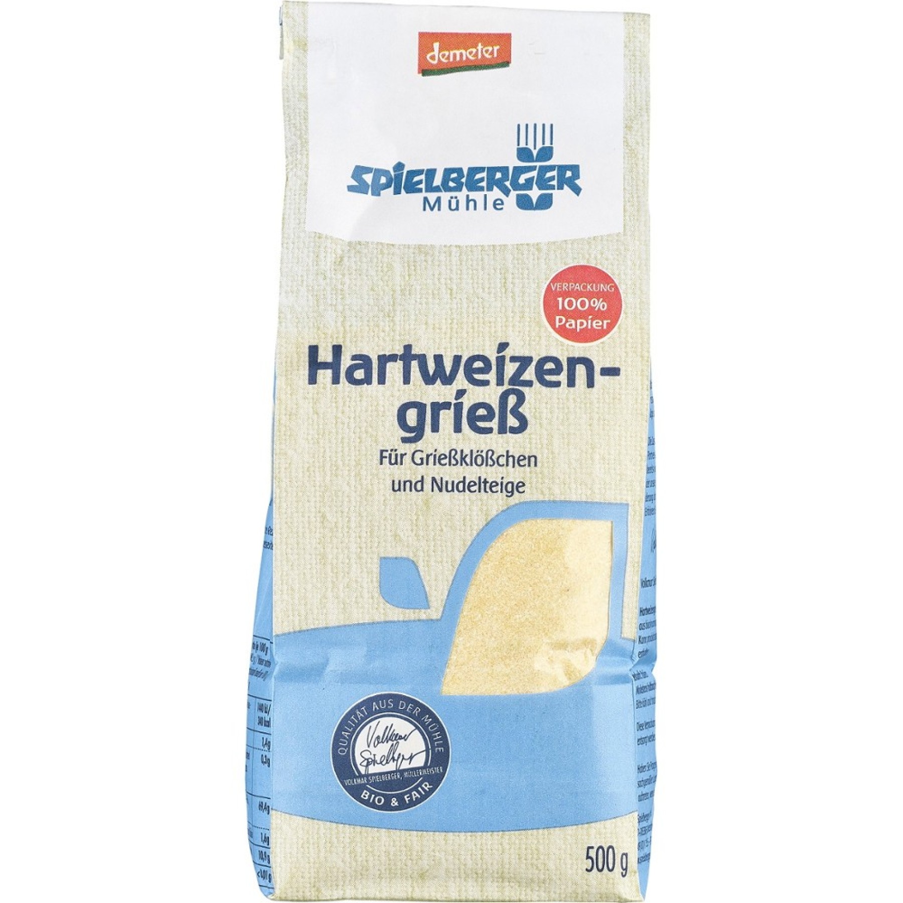 Gris bio din grau dur demeter ecologica - 500 g
