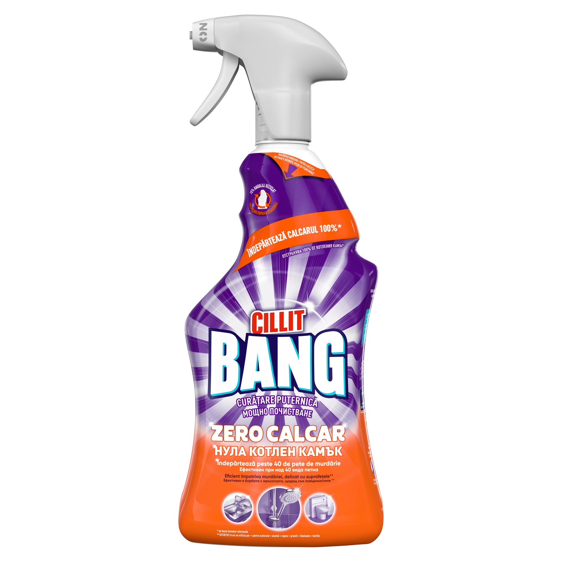Zero calcar Detergent spray suprafete, 750 ml