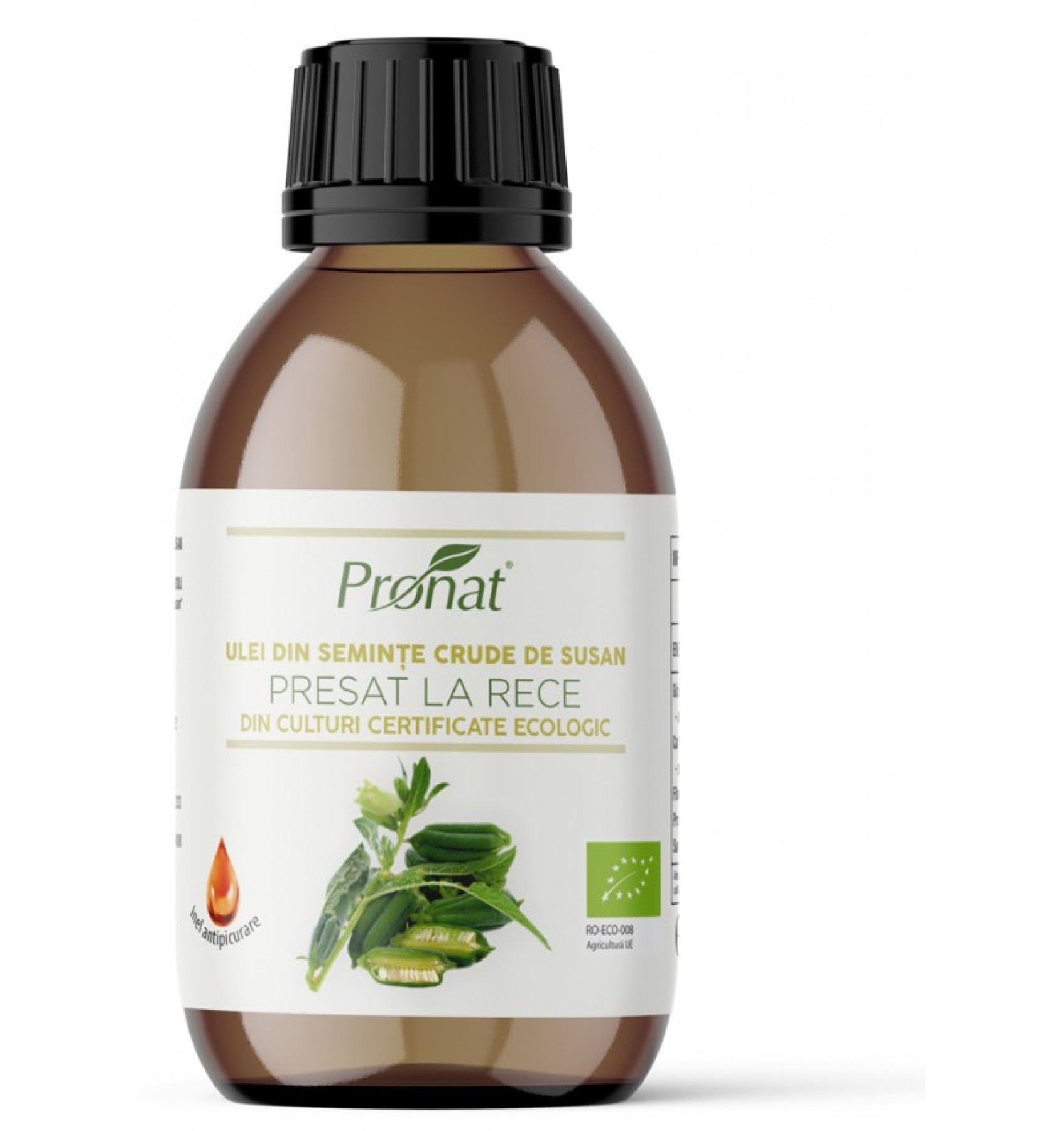 Ulei BIO din seminte crude de susan presat la rece, 100 ml