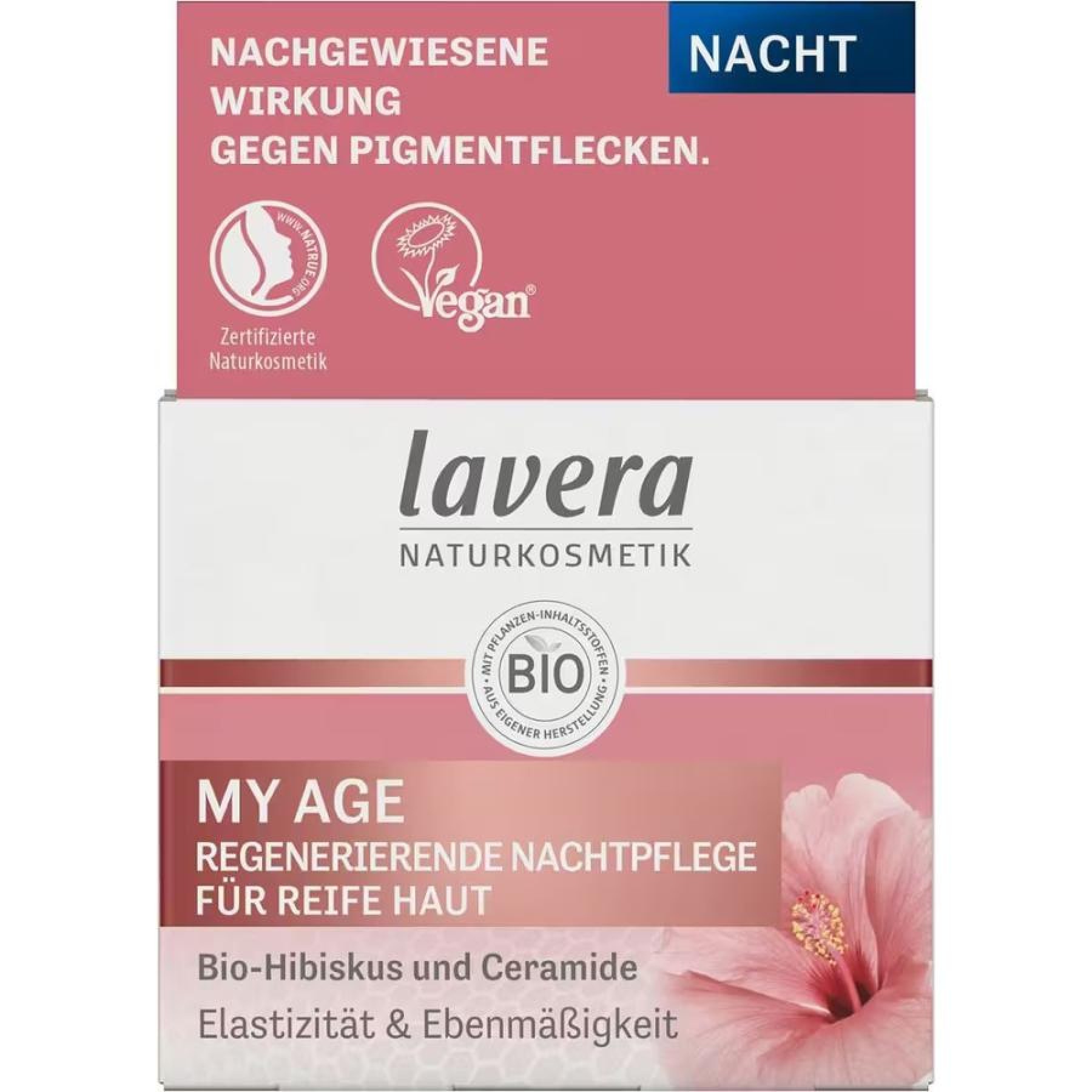 Crema de noapte regeneranta My Age cu hibiscus bio si ceramide - 50 ml