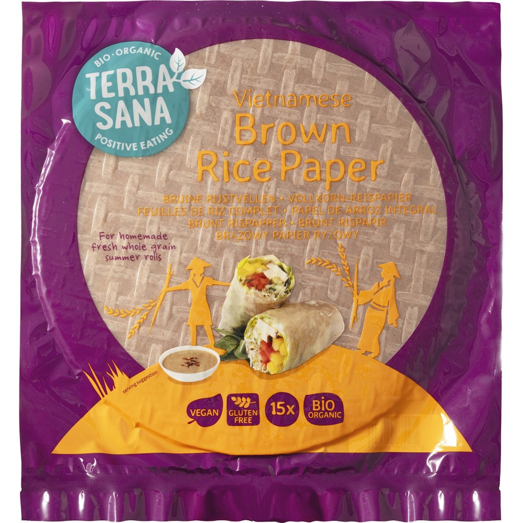 Foi integrale de orez Vietnameze fara gluten 15 bucati, eco - 150 g