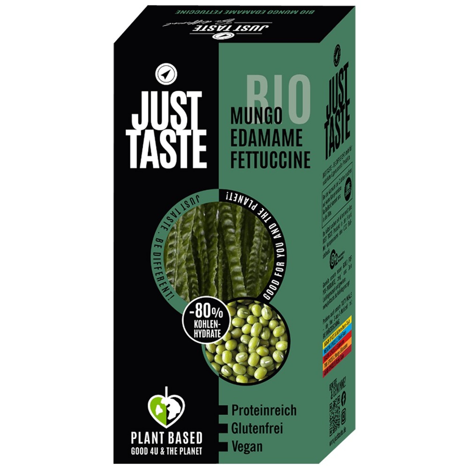 Fettuccine proteice din fasole mung si edamame fara gluten, eco - 250 g