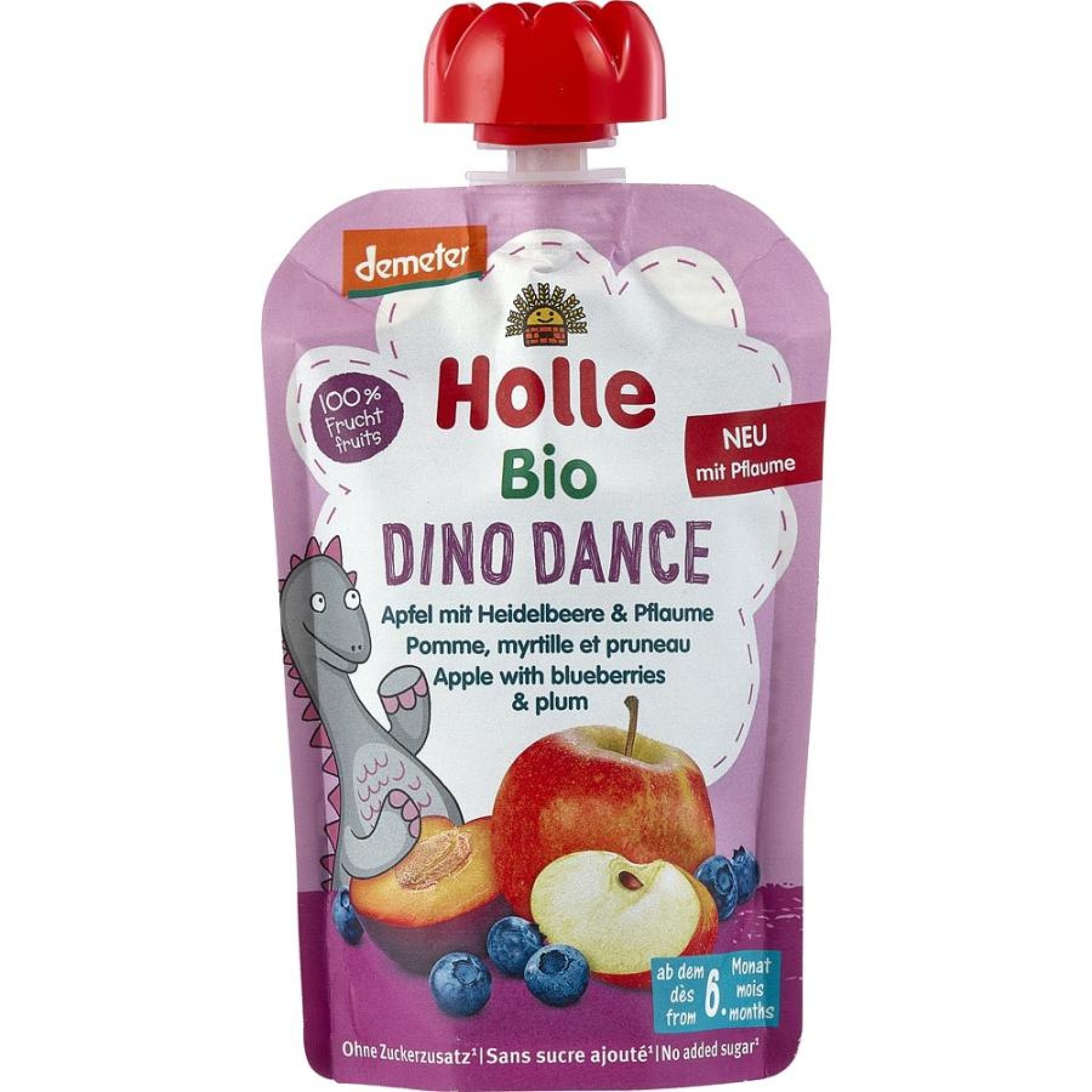 Piure de mere cu afine si prune pentru copii 6 luni, eco - 100 g