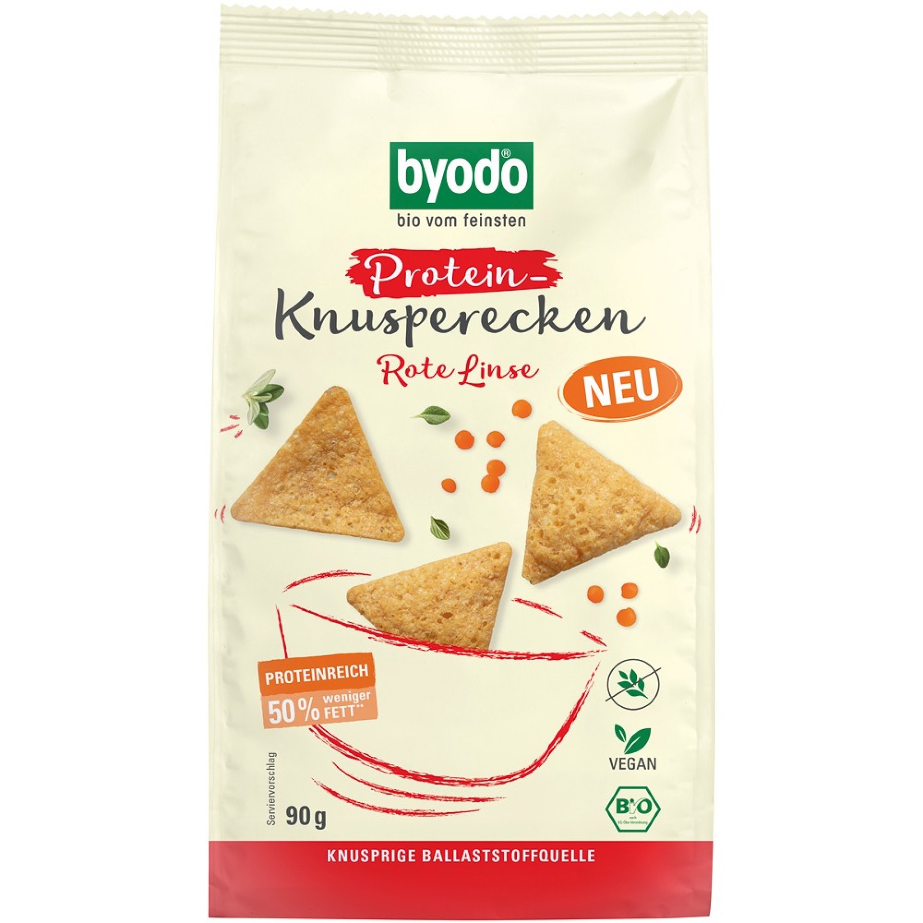 Mini Crackers proteici cu linte rosie fara gluten, eco - 90 g