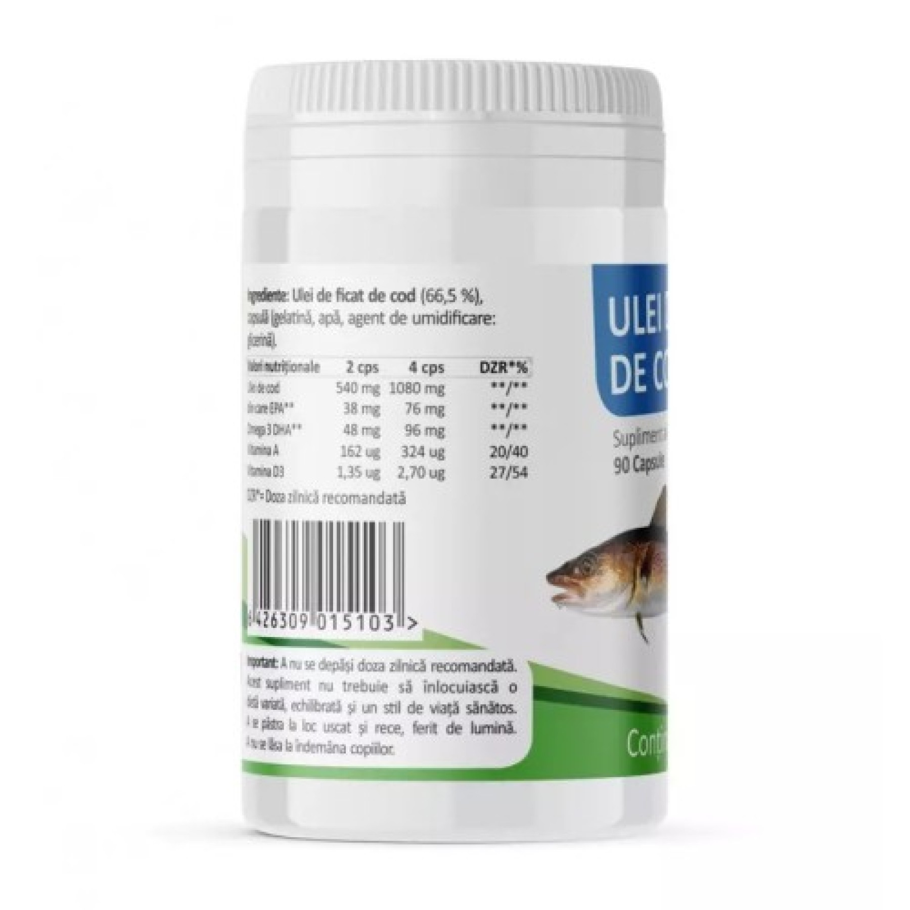 Ulei din ficat de cod 90 capsule