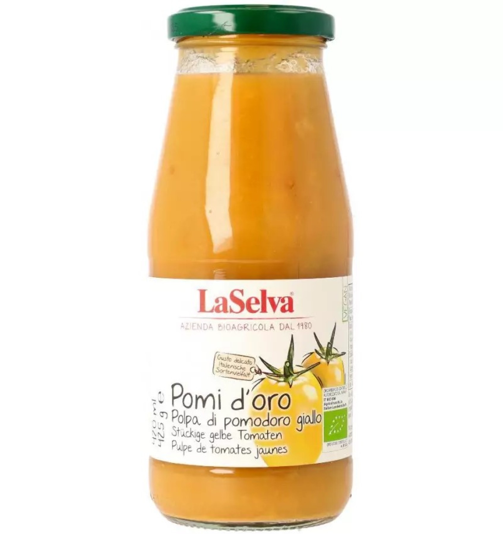 Piure bio de rosii galbene, 425g